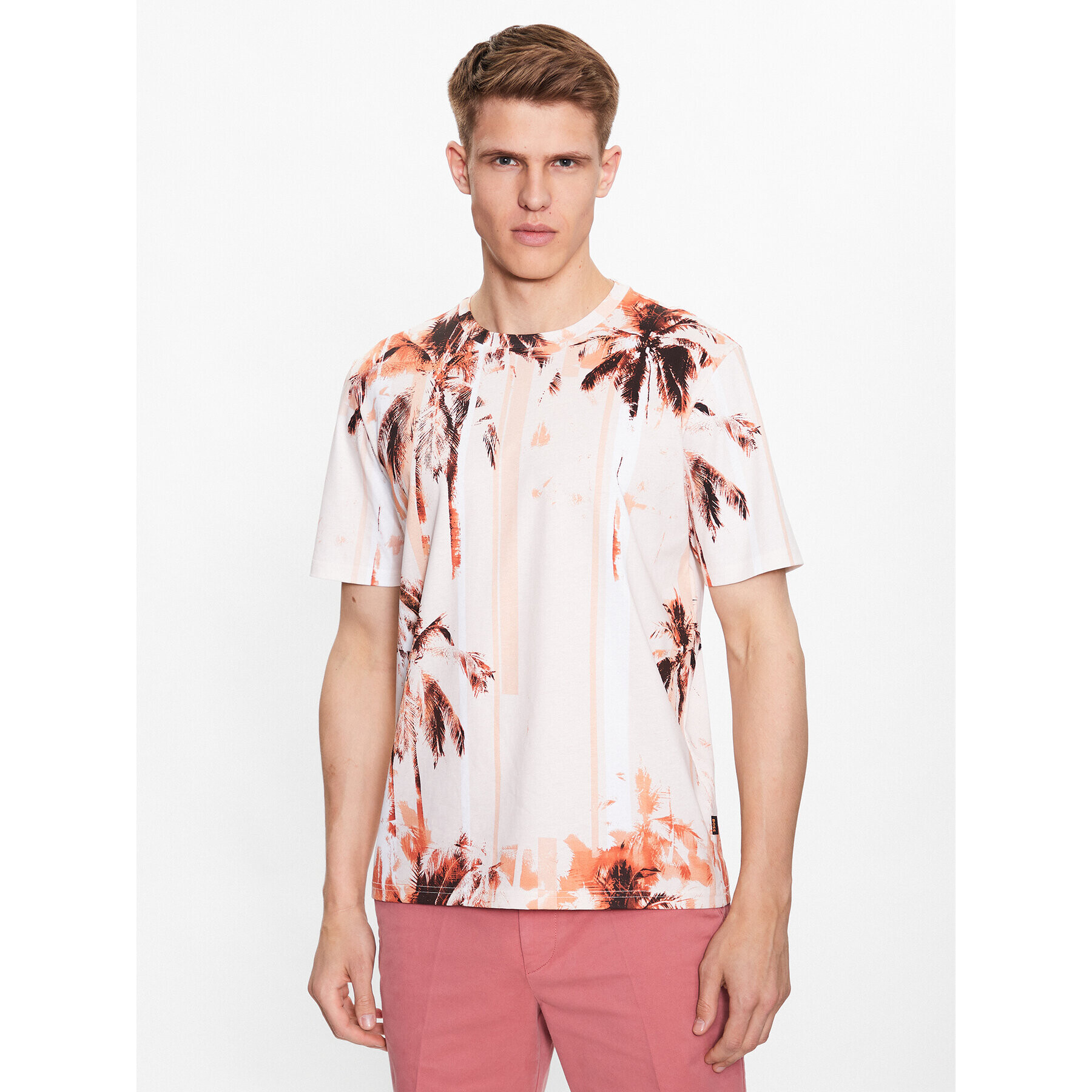 Boss Тишърт Teesummer 50491107 Оранжев Regular Fit - Pepit.bg