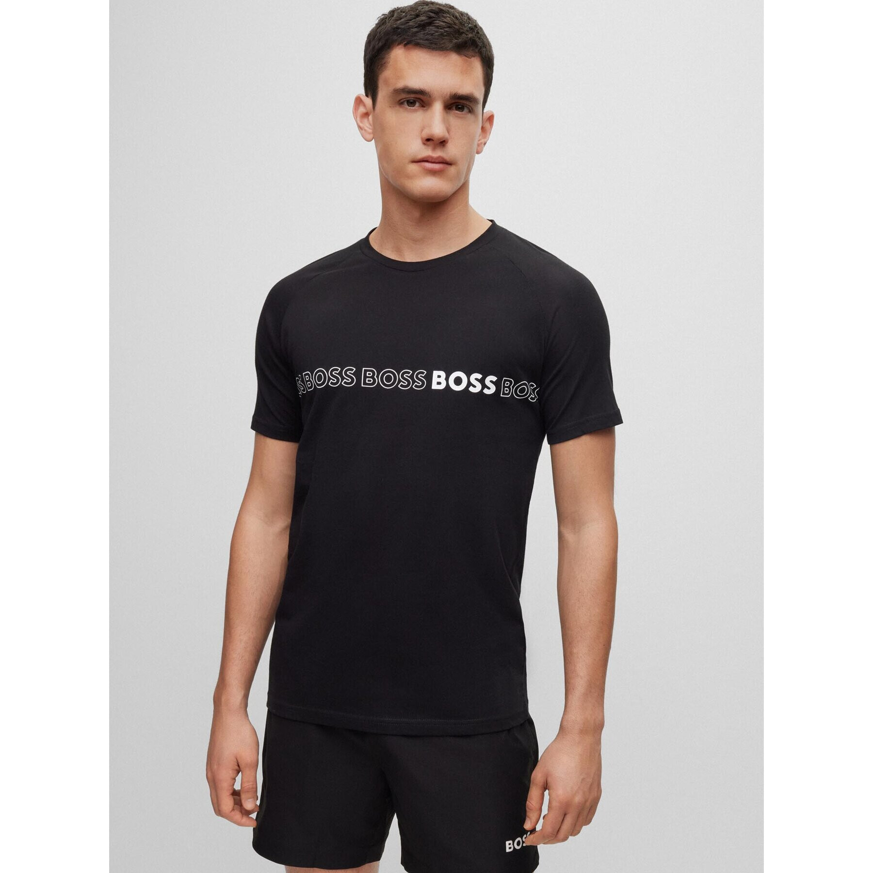 Boss Тишърт 50491696 Черен Slim Fit - Pepit.bg