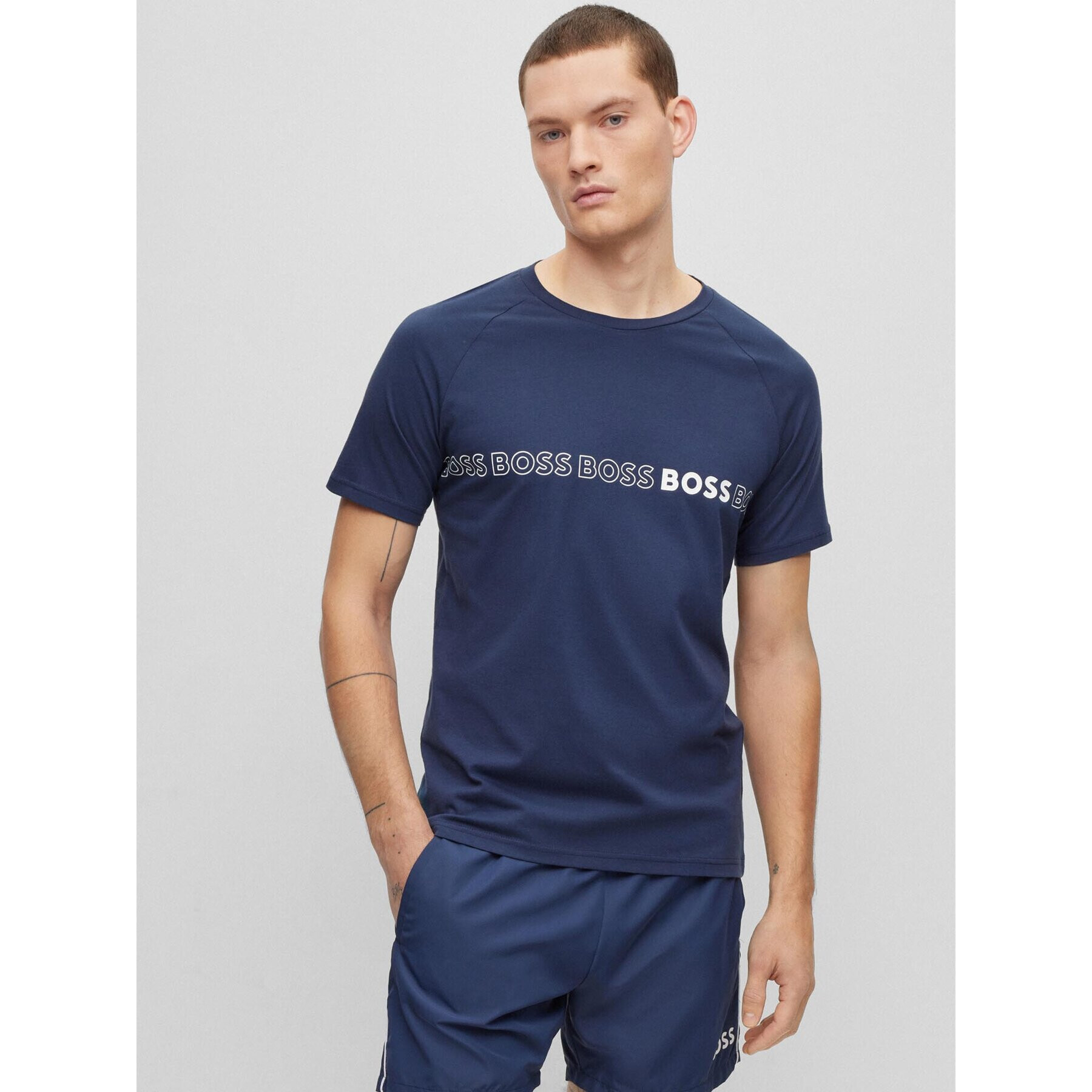 Boss Тишърт 50491696 Син Slim Fit - Pepit.bg