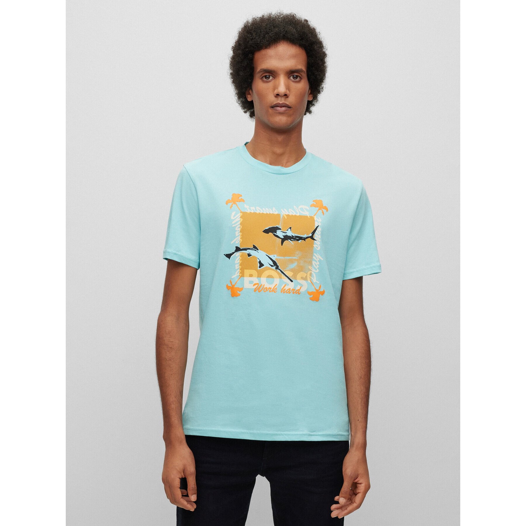 Boss Тишърт 50491716 Син Regular Fit - Pepit.bg