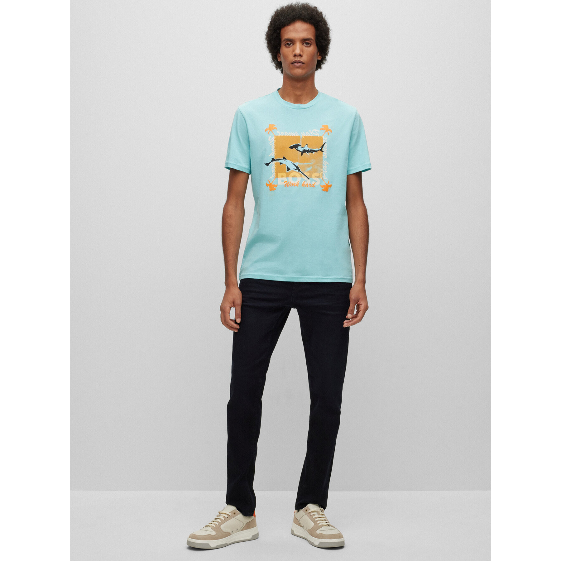 Boss Тишърт 50491716 Син Regular Fit - Pepit.bg