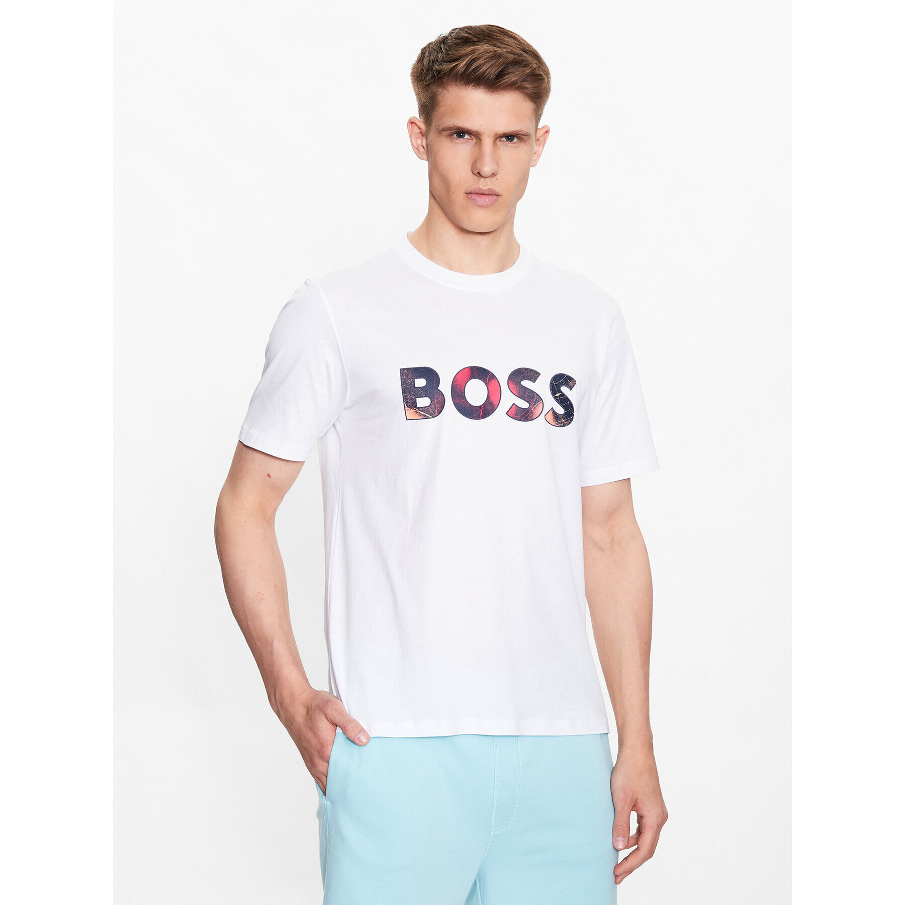 Boss Тишърт 50491718 Бял Relaxed Fit - Pepit.bg