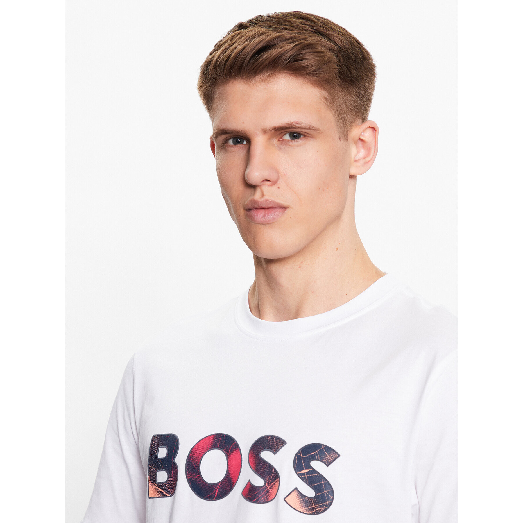 Boss Тишърт 50491718 Бял Relaxed Fit - Pepit.bg