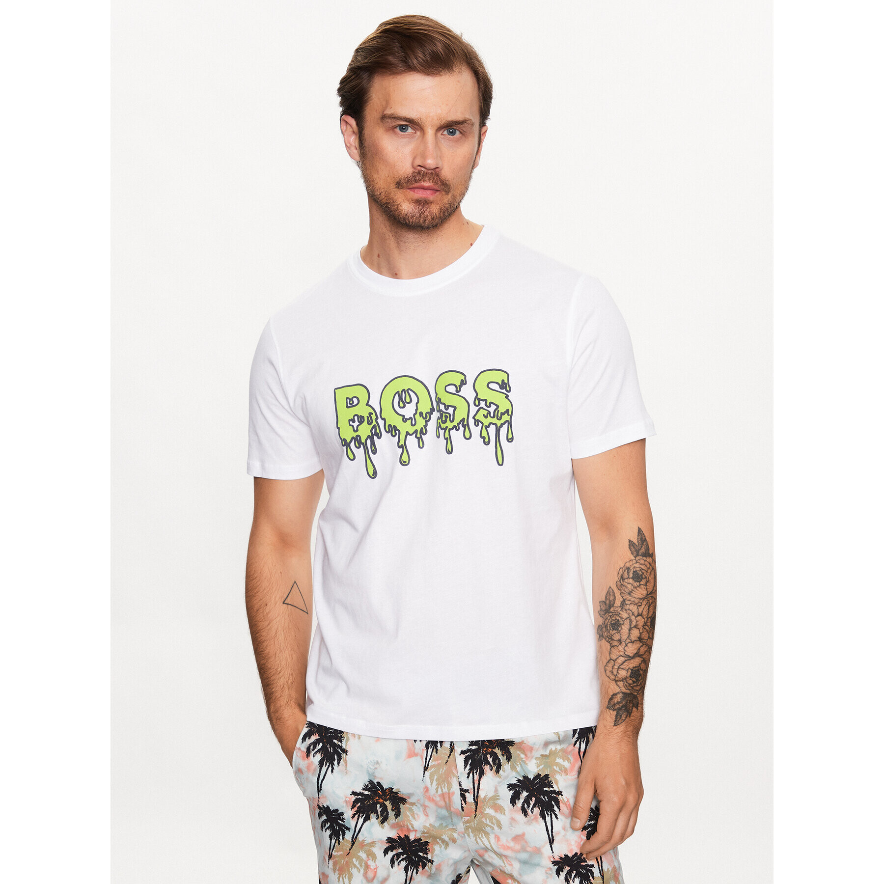 Boss Тишърт 50491718 Бял Relaxed Fit - Pepit.bg