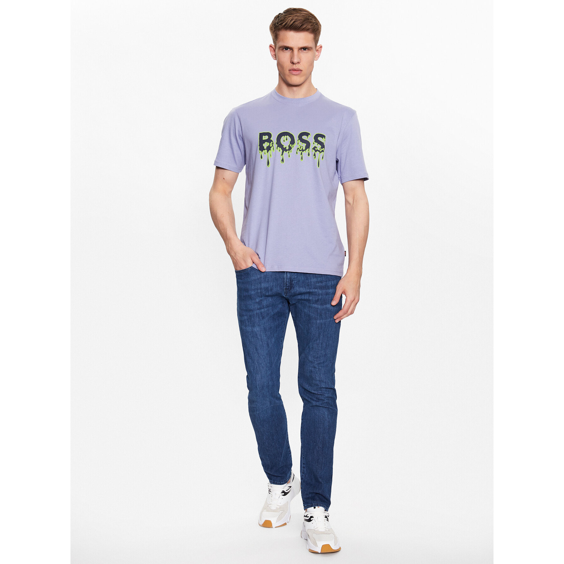 Boss Тишърт Teeart 50491718 Виолетов Relaxed Fit - Pepit.bg