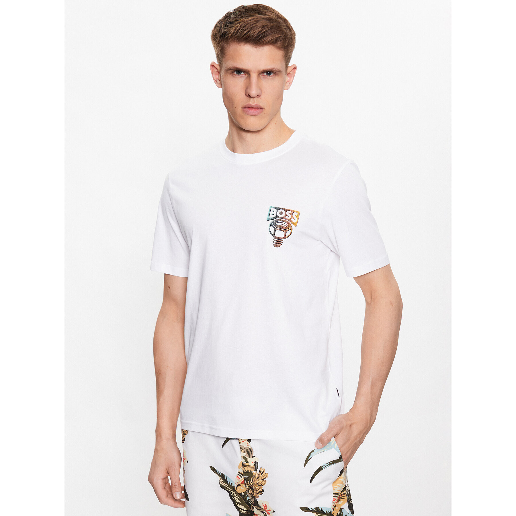 Boss Тишърт 50491723 Бял Relaxed Fit - Pepit.bg