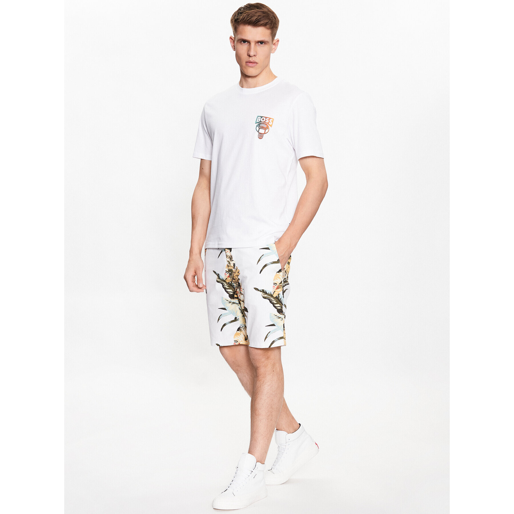 Boss Тишърт 50491723 Бял Relaxed Fit - Pepit.bg