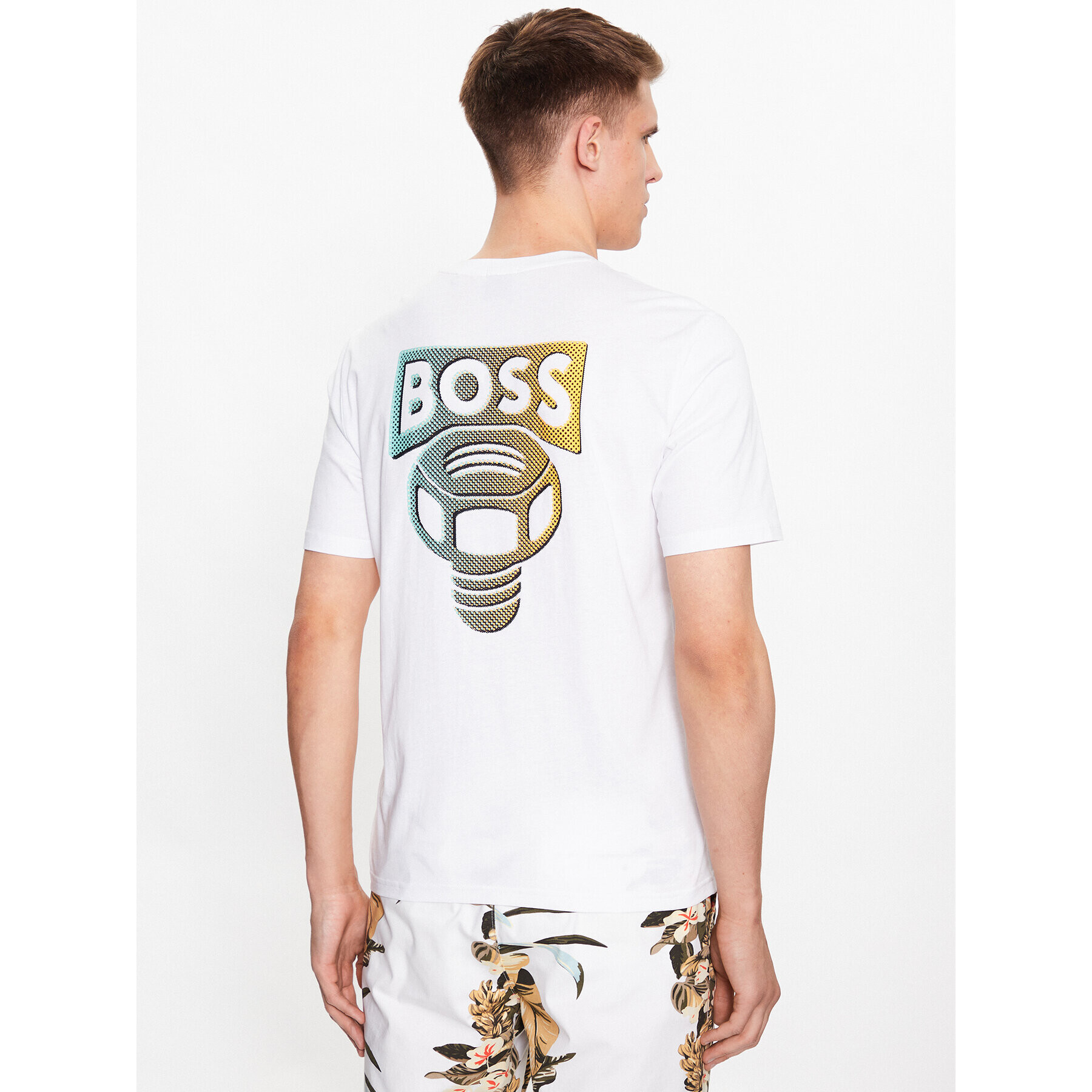 Boss Тишърт 50491723 Бял Relaxed Fit - Pepit.bg