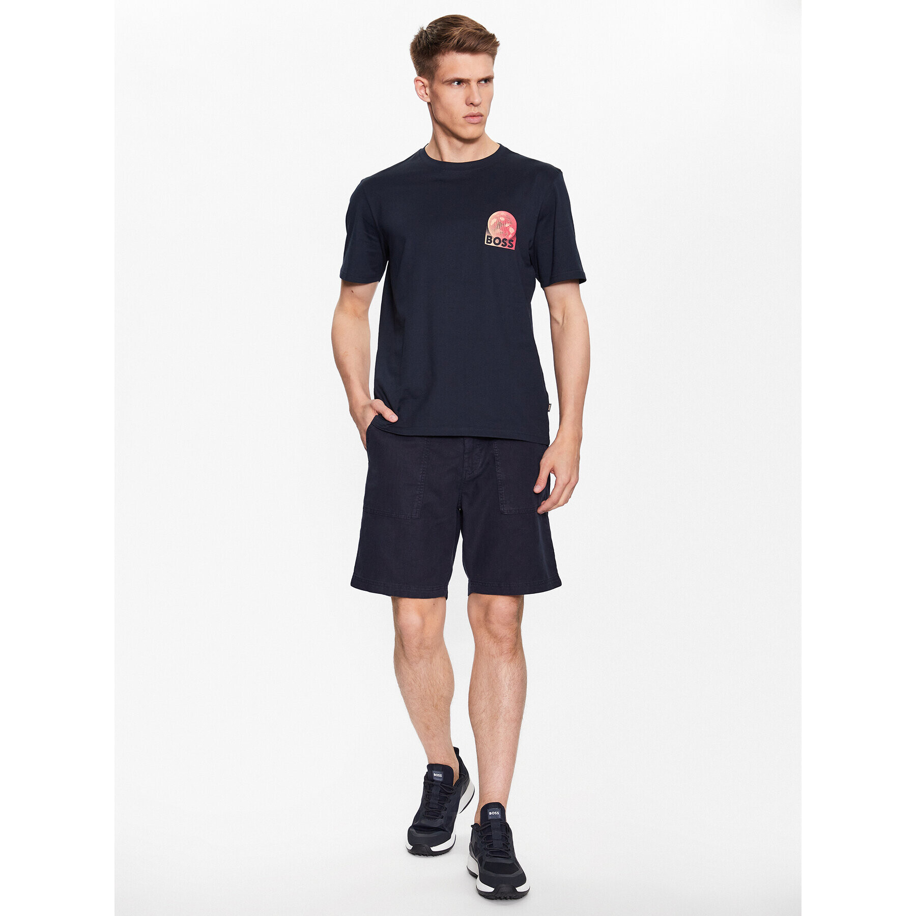 Boss Тишърт Universe 50491723 Тъмносин Relaxed Fit - Pepit.bg