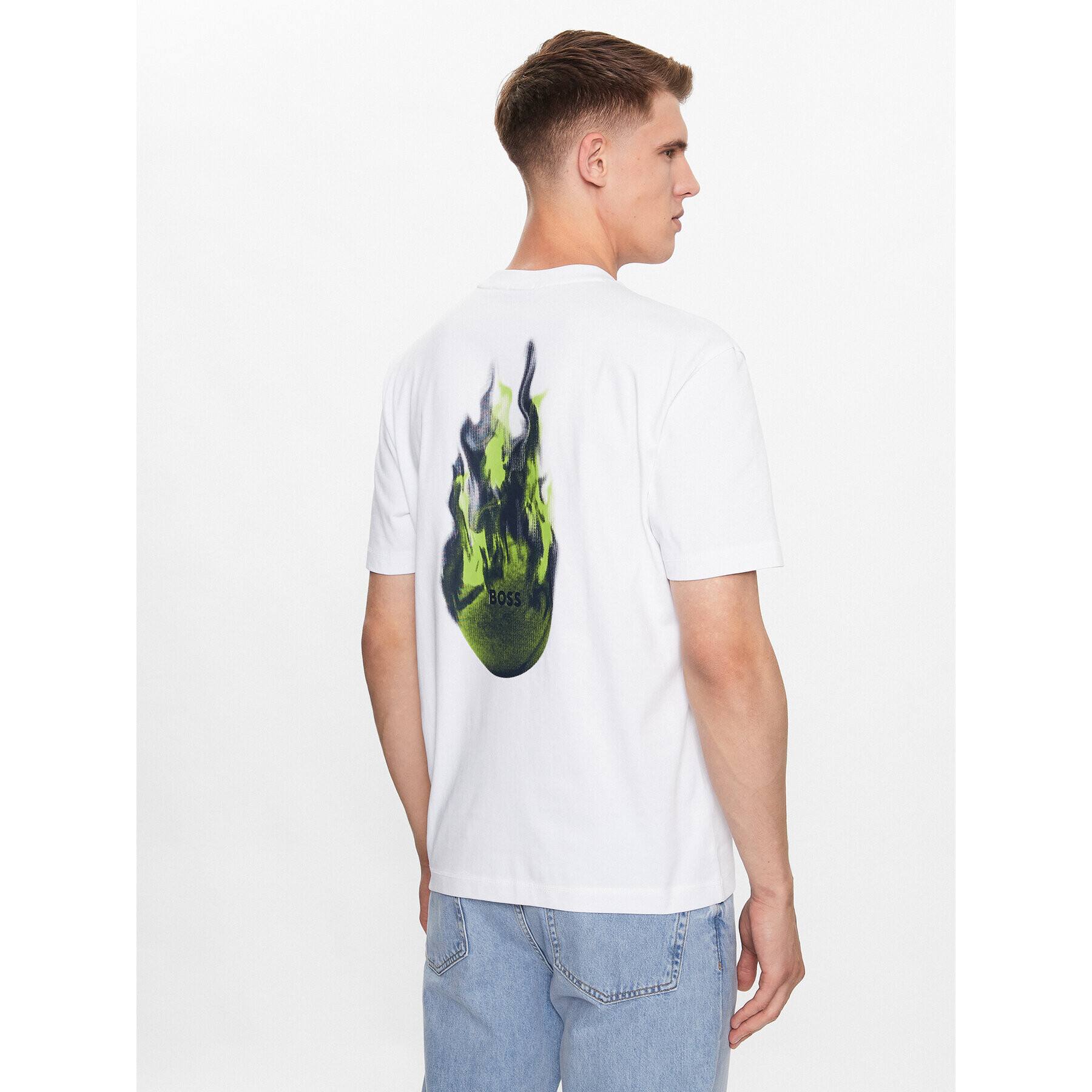Boss Тишърт 50491749 Бял Oversize - Pepit.bg