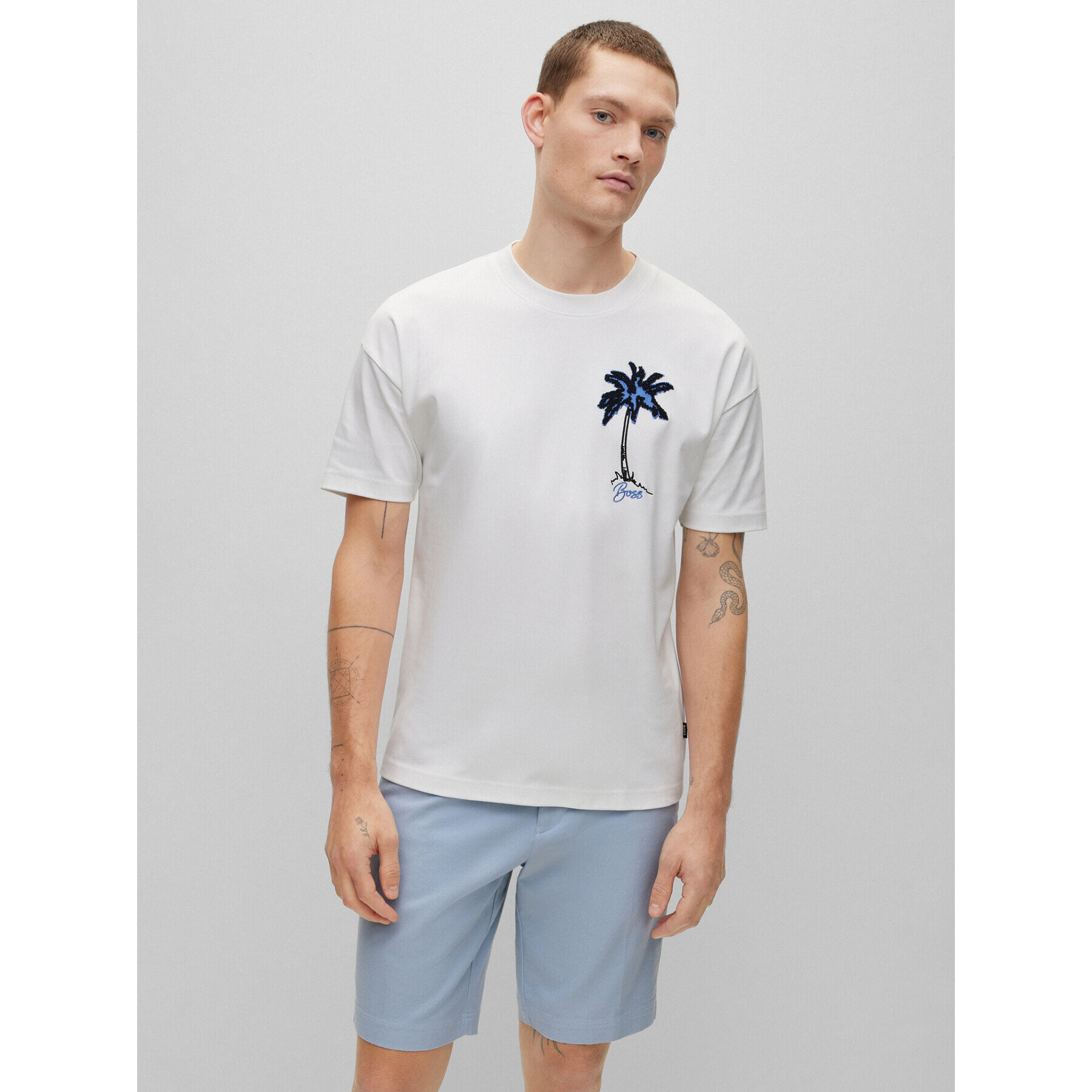 Boss Тишърт Tames 50492593 Бял Regular Fit - Pepit.bg
