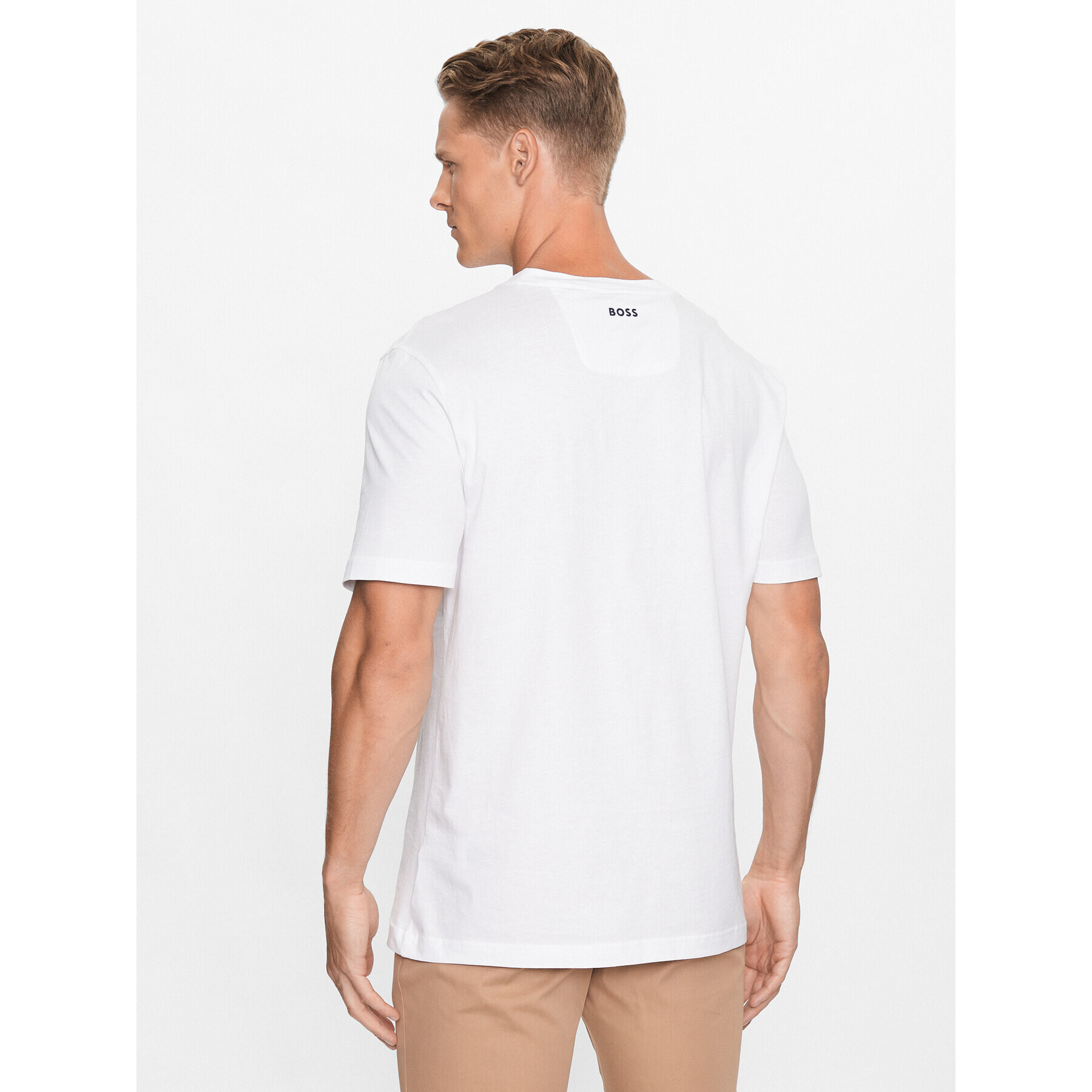 Boss Тишърт 50494106 Бял Regular Fit - Pepit.bg