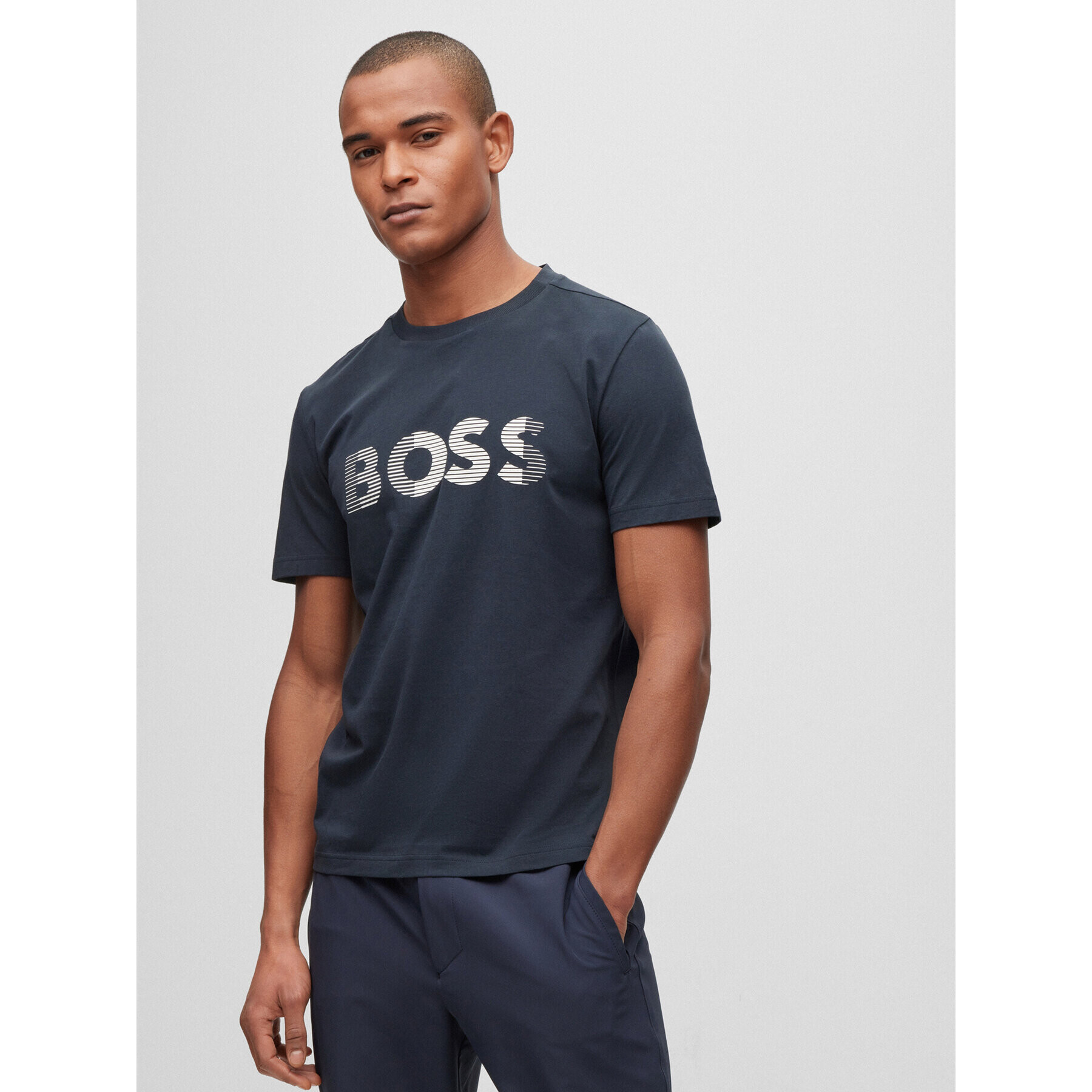 Boss Тишърт 50494106 Тъмносин Regular Fit - Pepit.bg