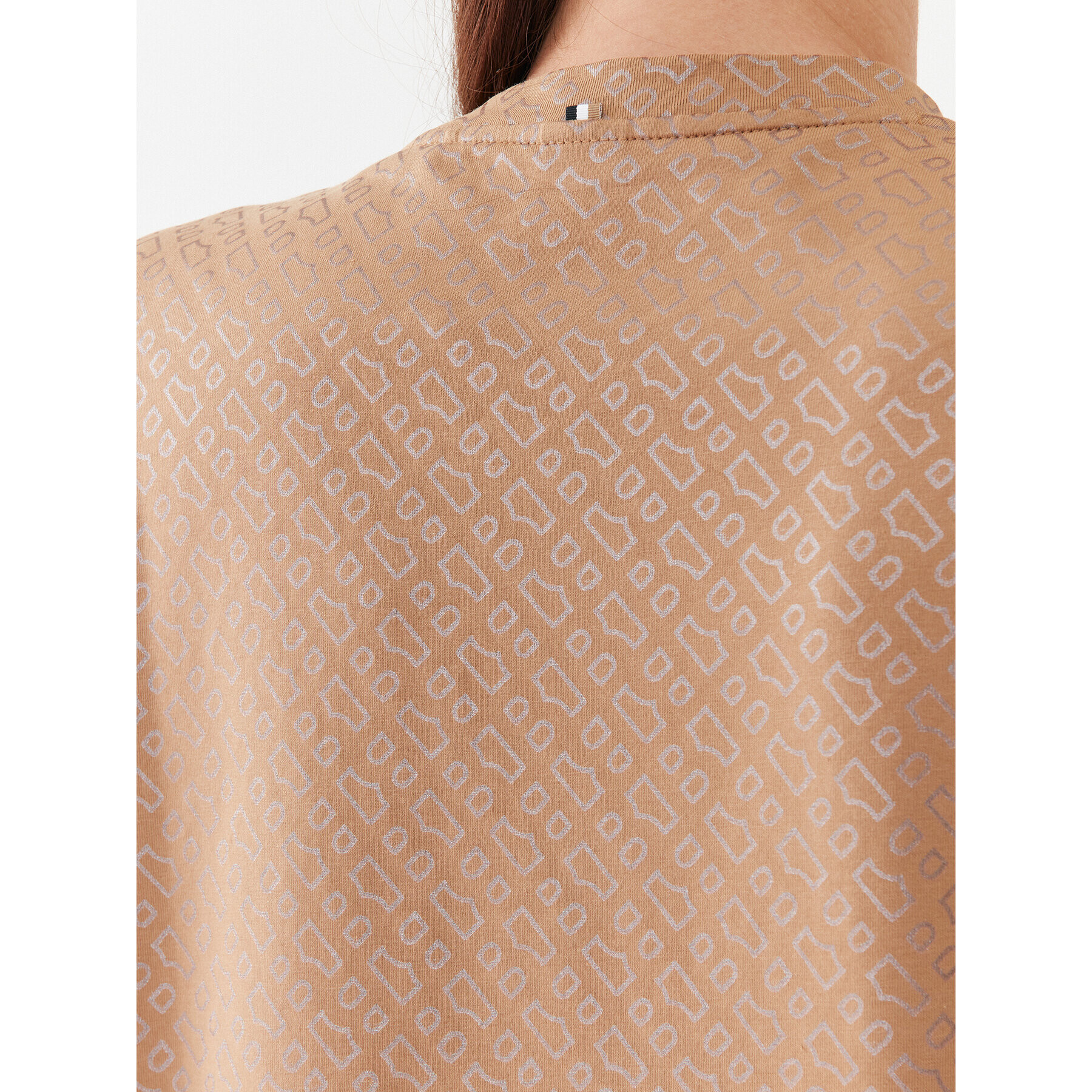 Boss Тишърт Ekri_Aop 50494353 Бежов Oversize - Pepit.bg