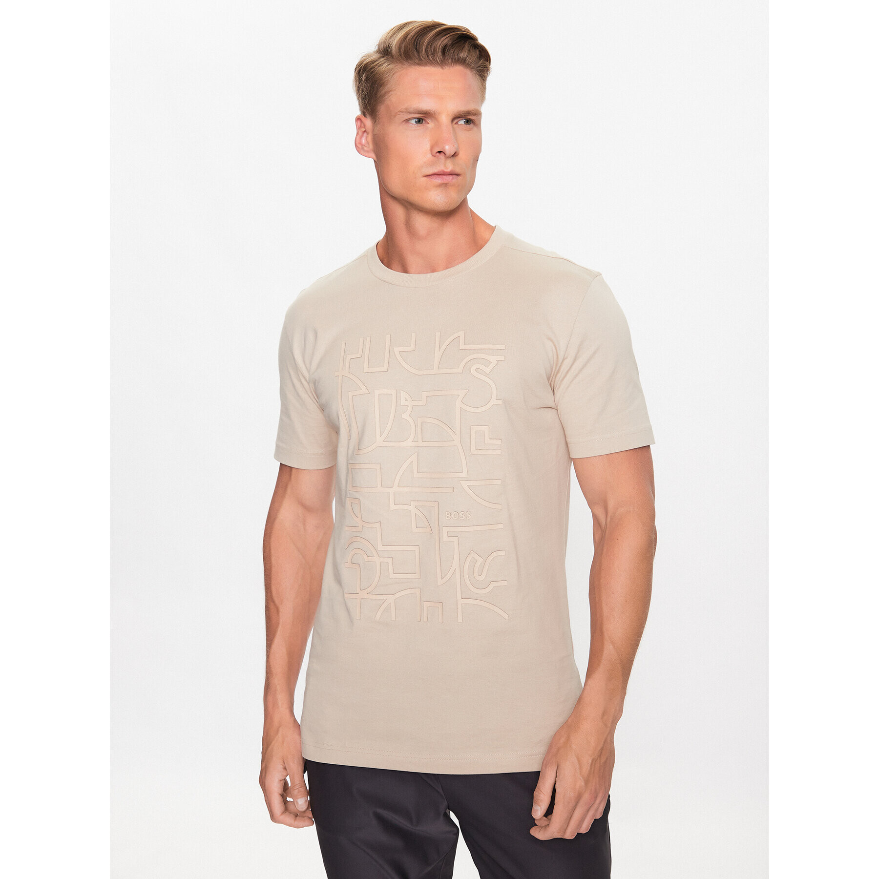 Boss Тишърт 50494783 Бежов Regular Fit - Pepit.bg