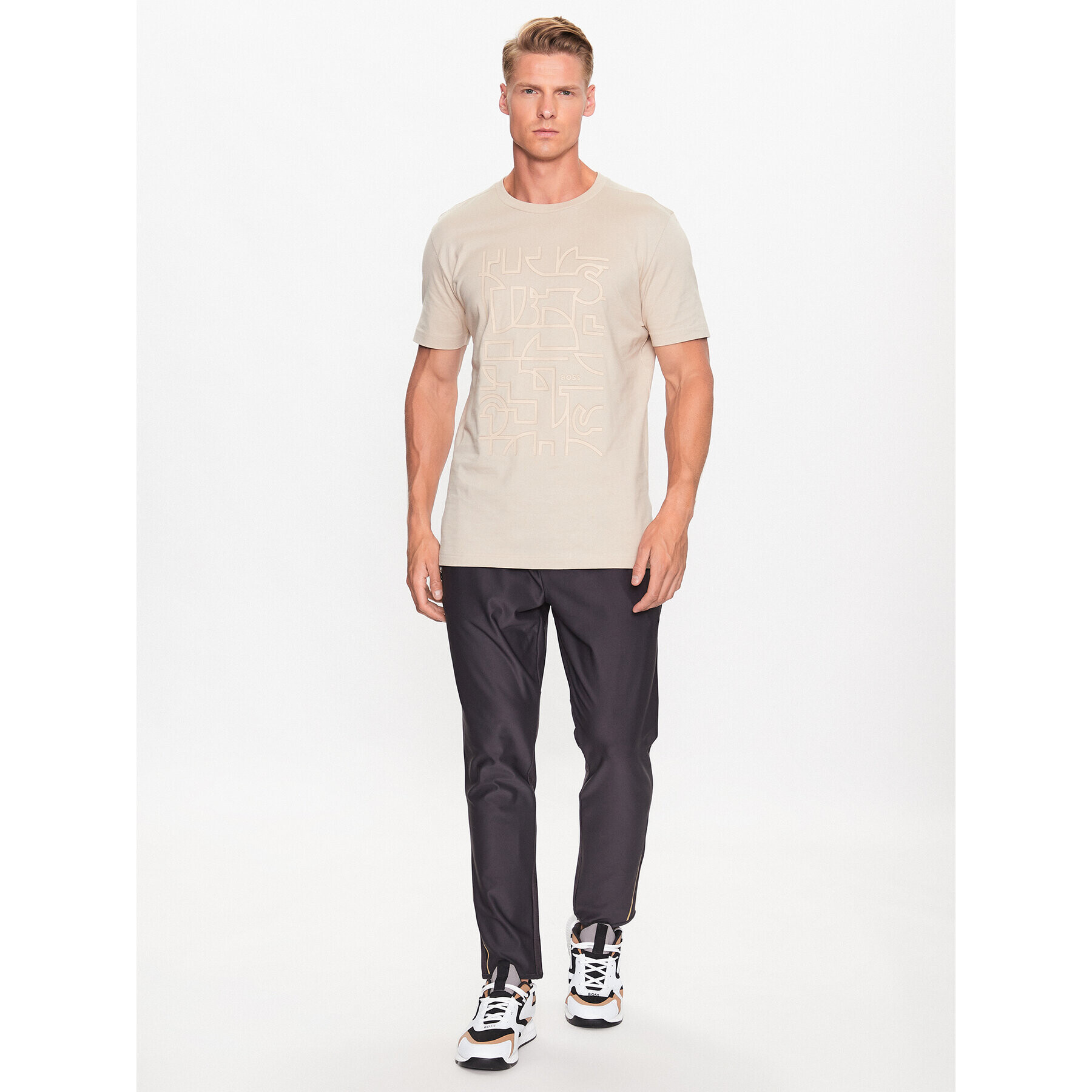 Boss Тишърт 50494783 Бежов Regular Fit - Pepit.bg