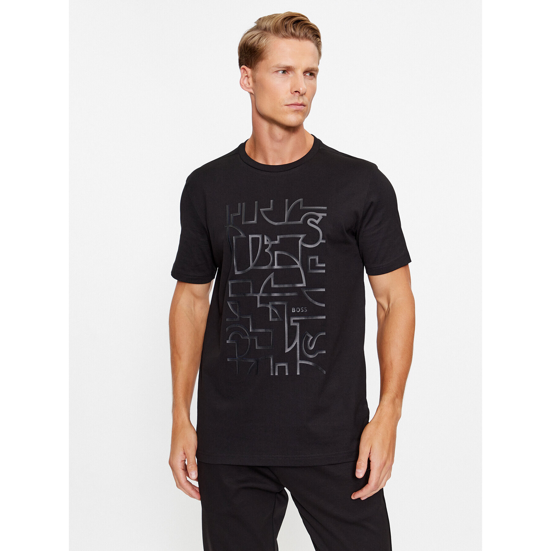 Boss Тишърт 50494783 Черен Regular Fit - Pepit.bg
