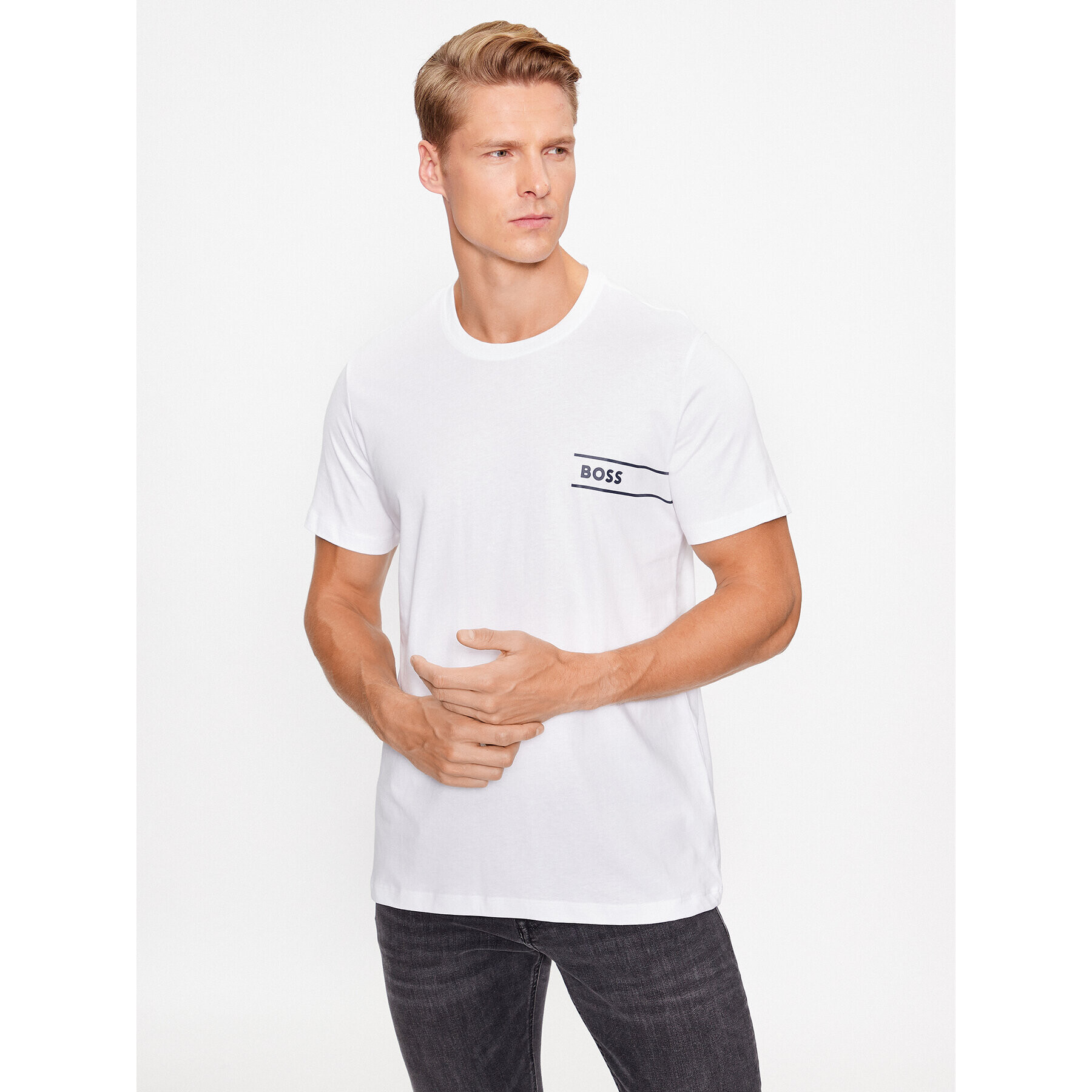 Boss Тишърт 50495484 Бял Regular Fit - Pepit.bg