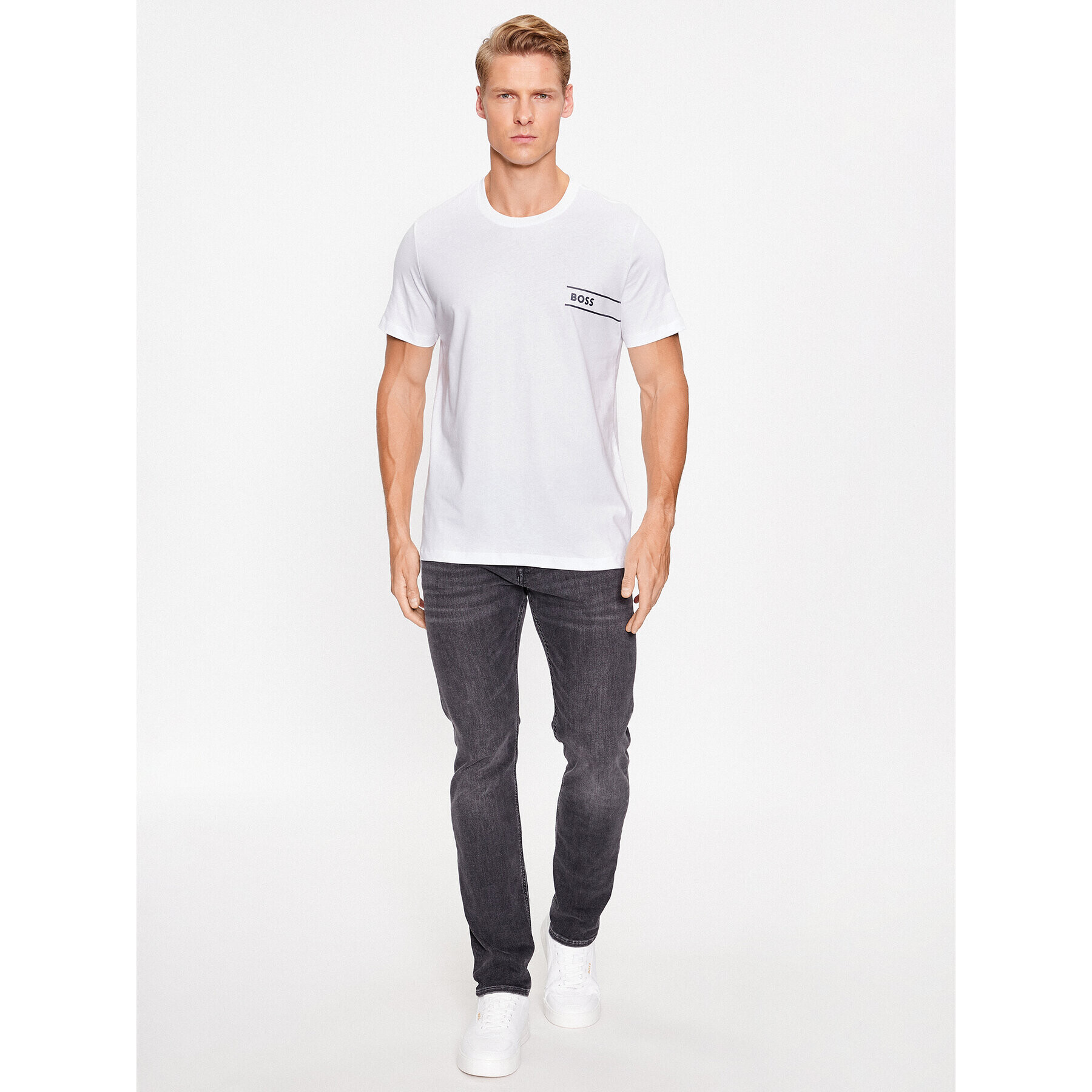 Boss Тишърт 50495484 Бял Regular Fit - Pepit.bg