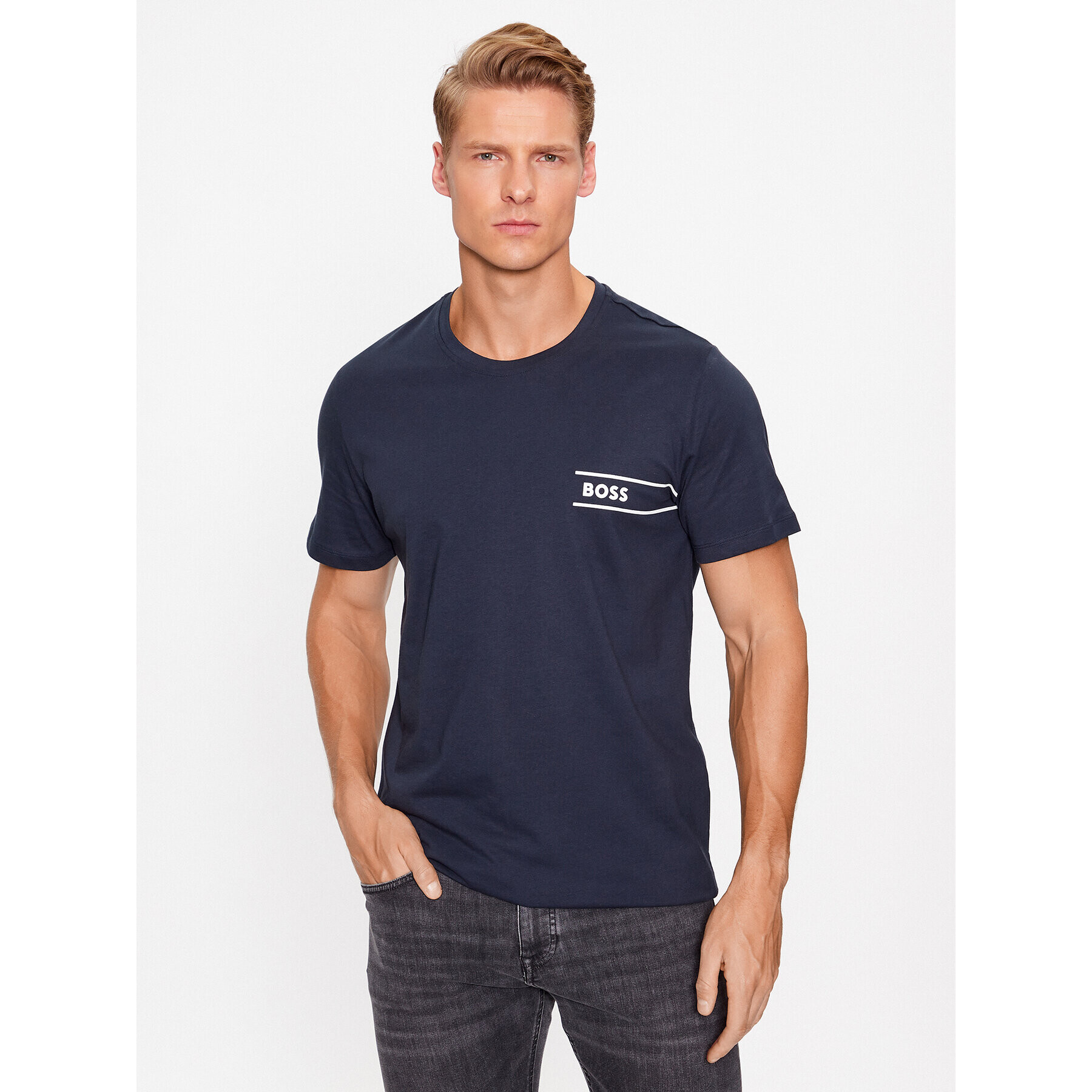 Boss Тишърт 50495484 Тъмносин Regular Fit - Pepit.bg