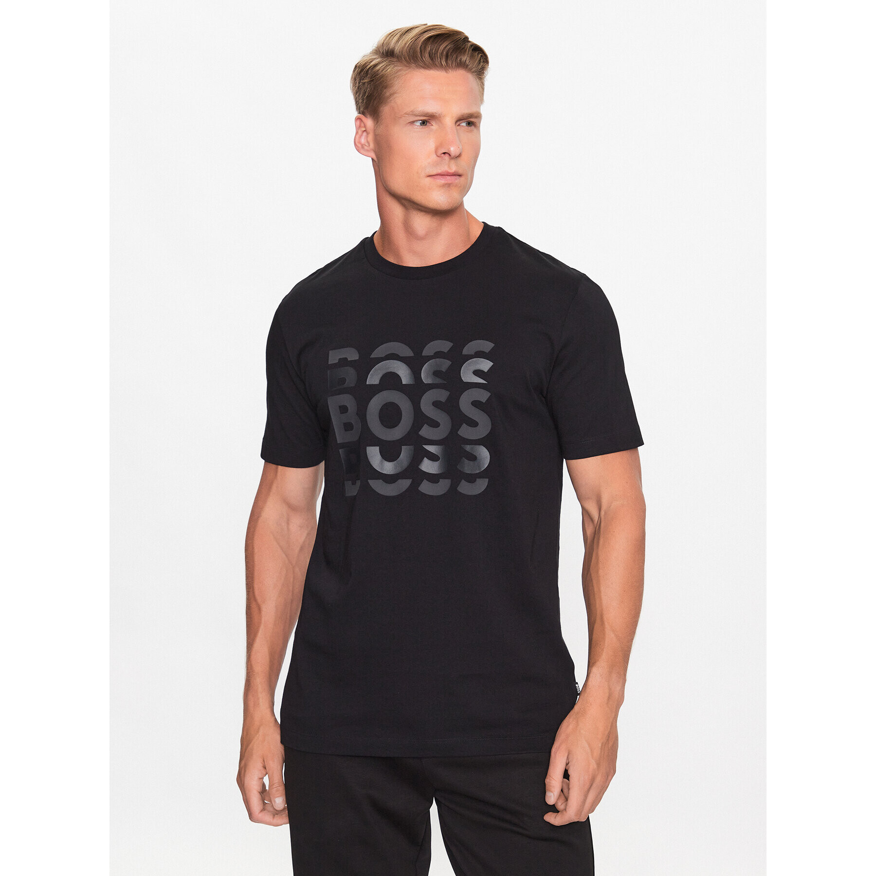 Boss Тишърт 50495735 Черен Regular Fit - Pepit.bg