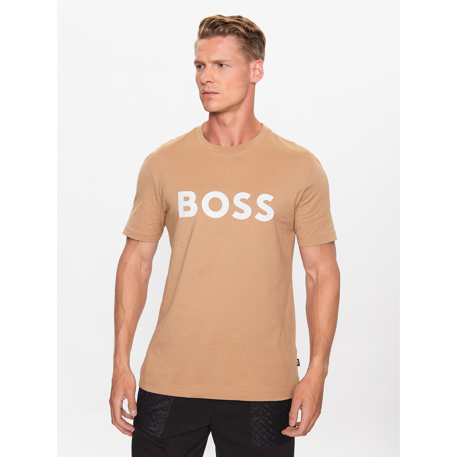 Boss Тишърт 50495742 Бежов Regular Fit - Pepit.bg