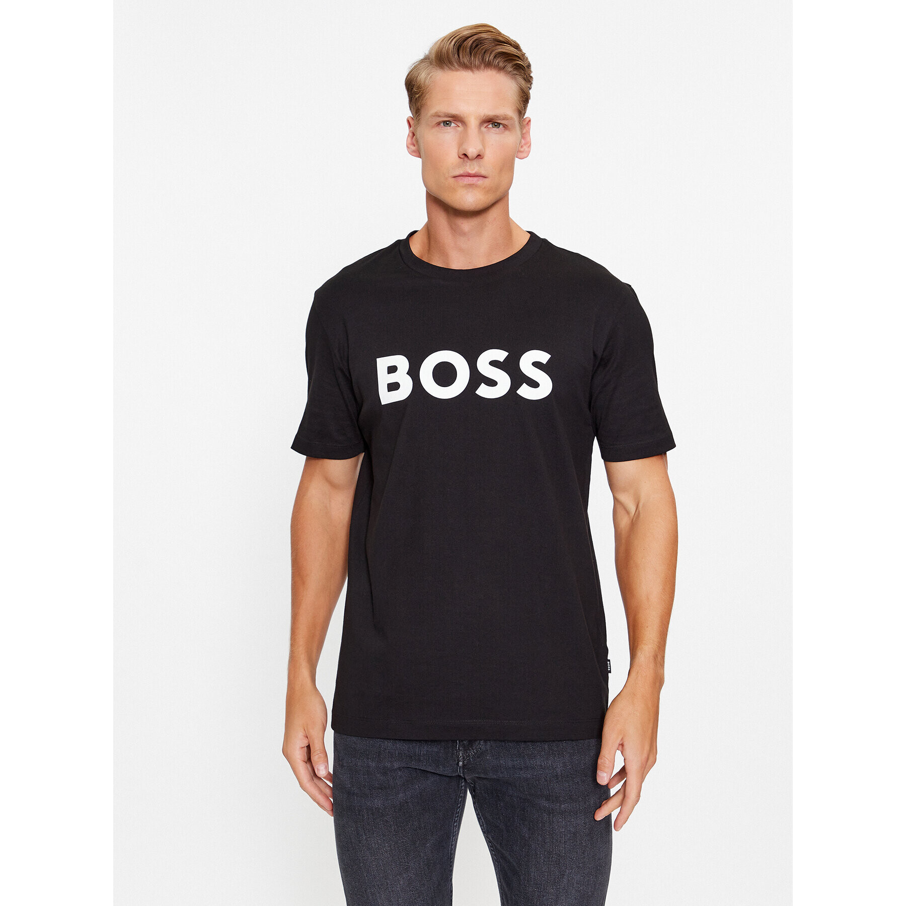 Boss Тишърт 50495742 Черен Regular Fit - Pepit.bg