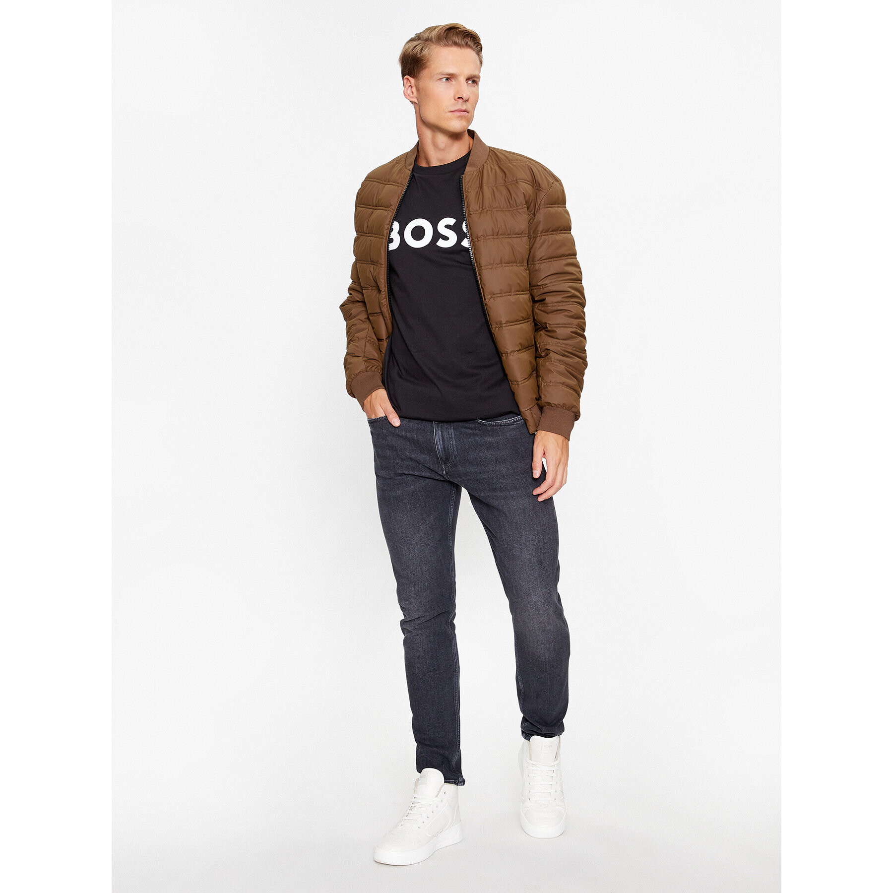 Boss Тишърт 50495742 Черен Regular Fit - Pepit.bg
