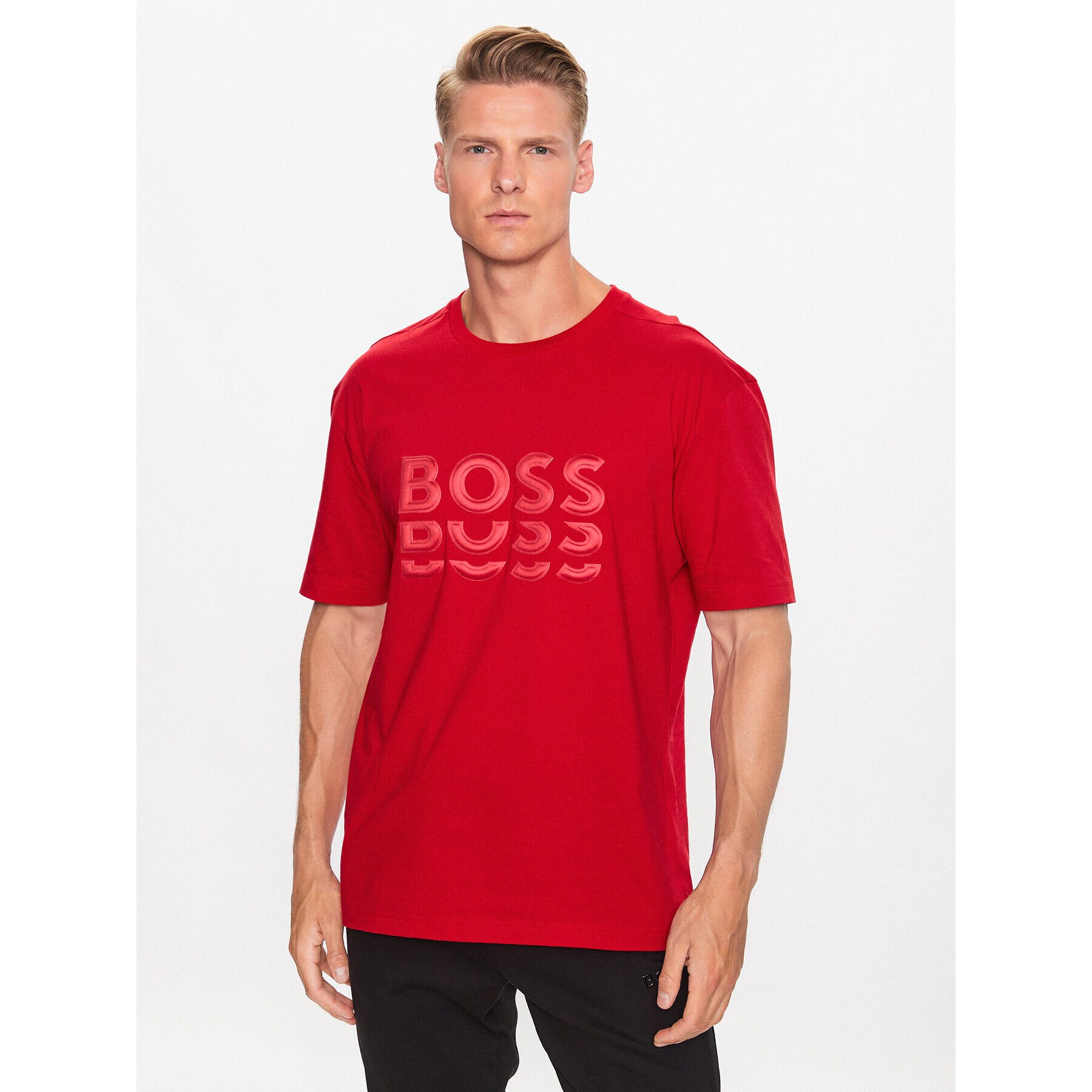 Boss Тишърт 50495876 Червен Regular Fit - Pepit.bg