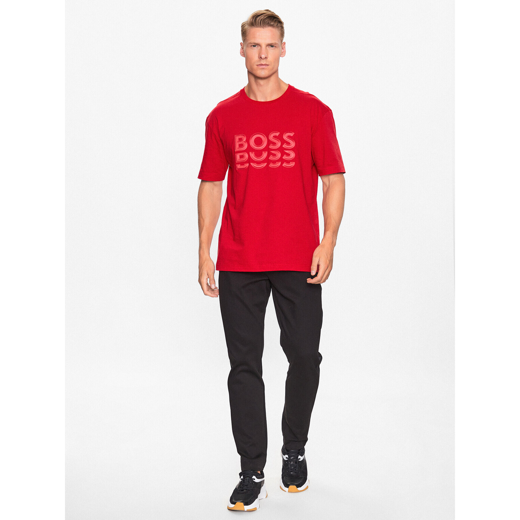 Boss Тишърт 50495876 Червен Regular Fit - Pepit.bg
