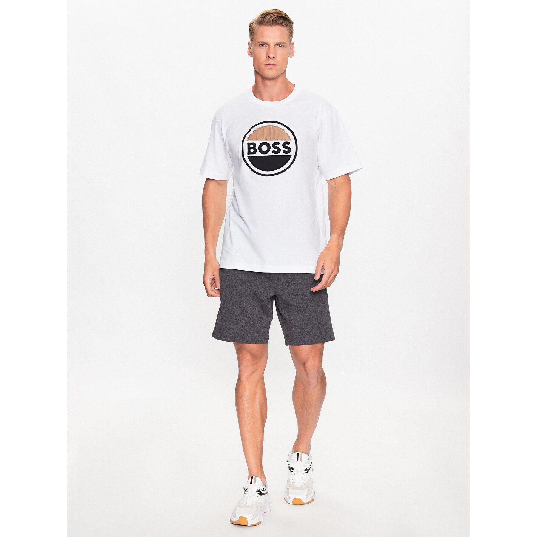 Boss Тишърт 50496223 Бял Regular Fit - Pepit.bg