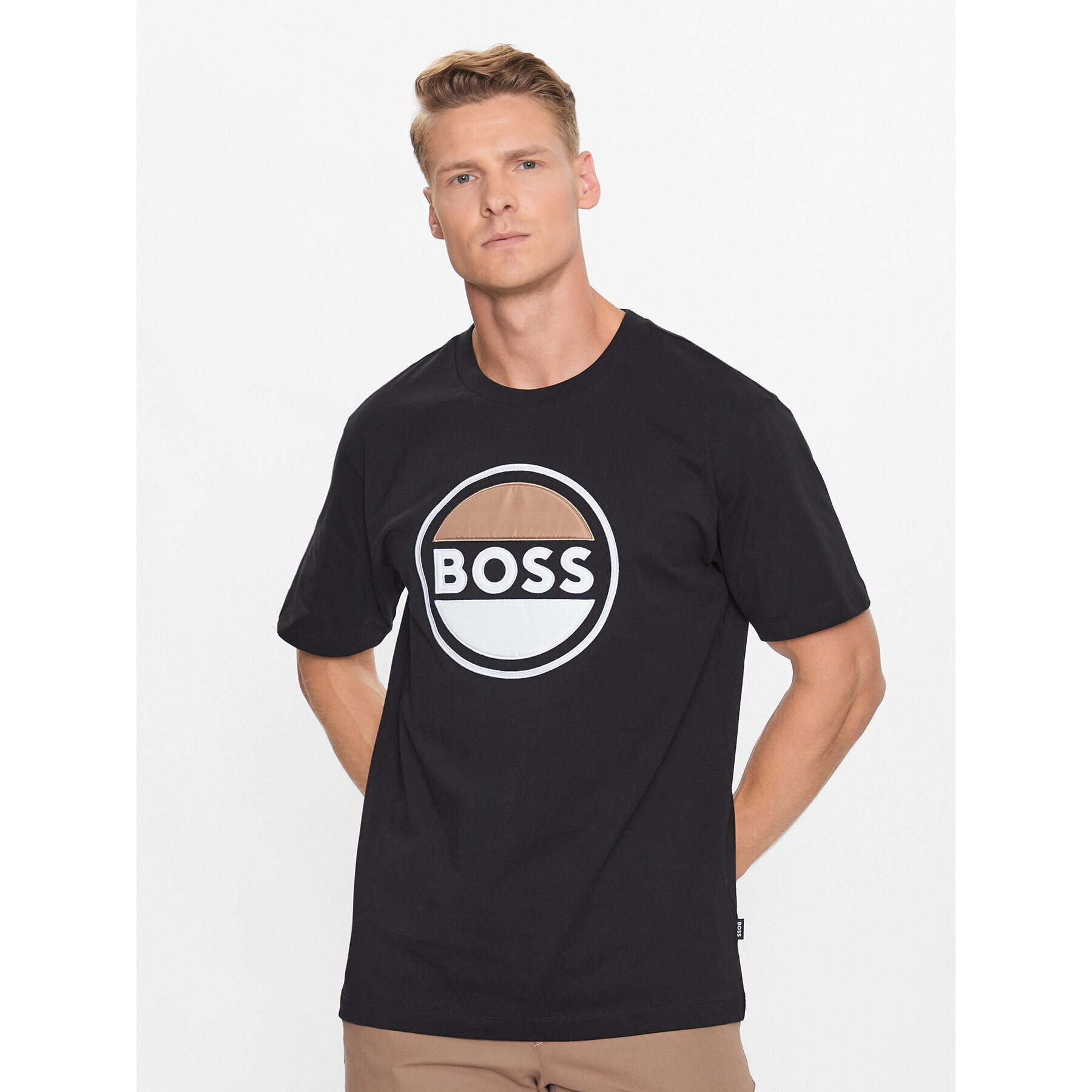 Boss Тишърт 50496223 Черен Regular Fit - Pepit.bg