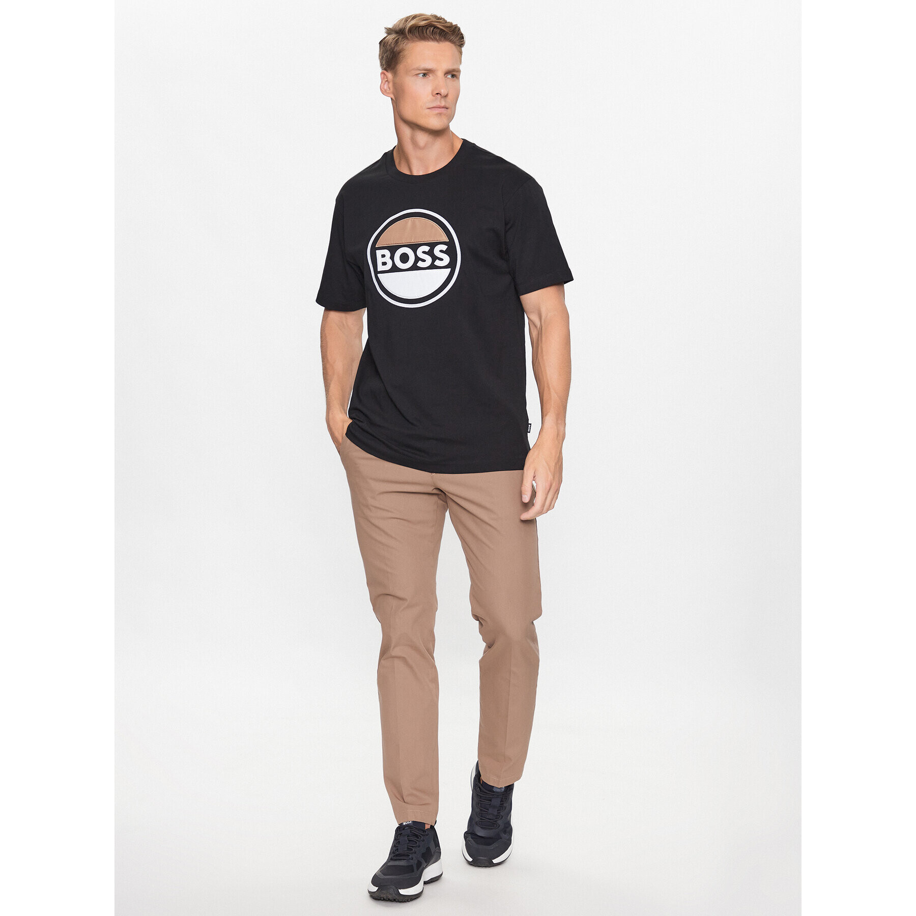 Boss Тишърт 50496223 Черен Regular Fit - Pepit.bg