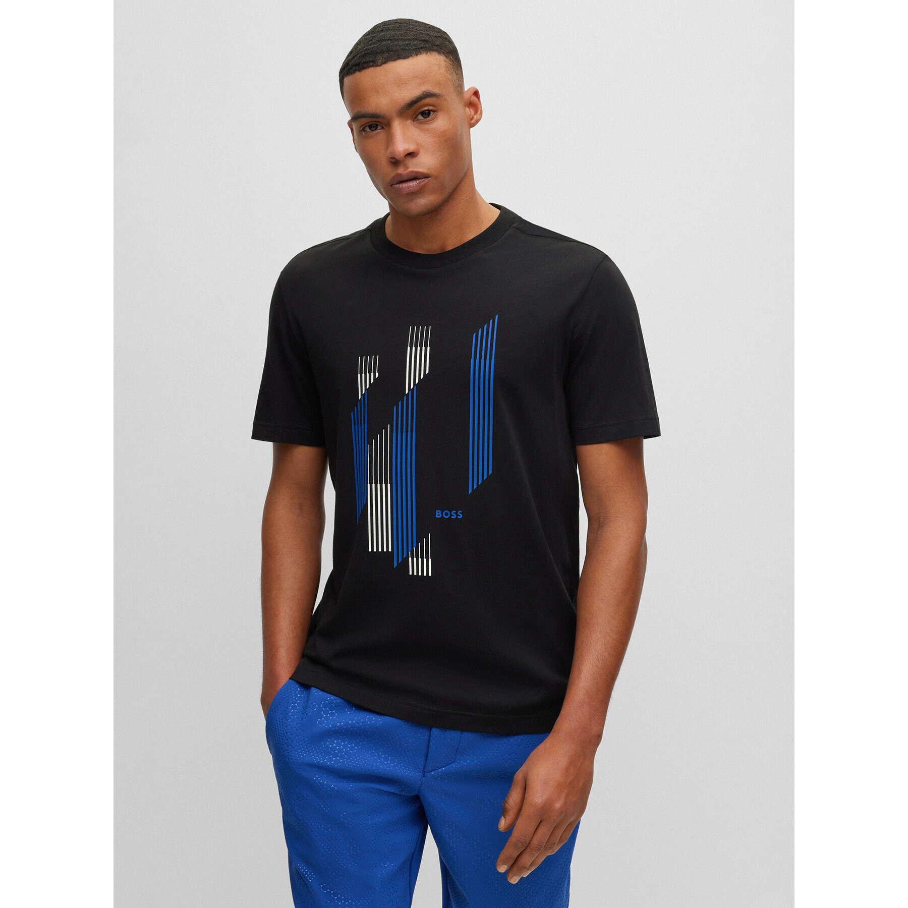Boss Тишърт 50499973 Черен Regular Fit - Pepit.bg