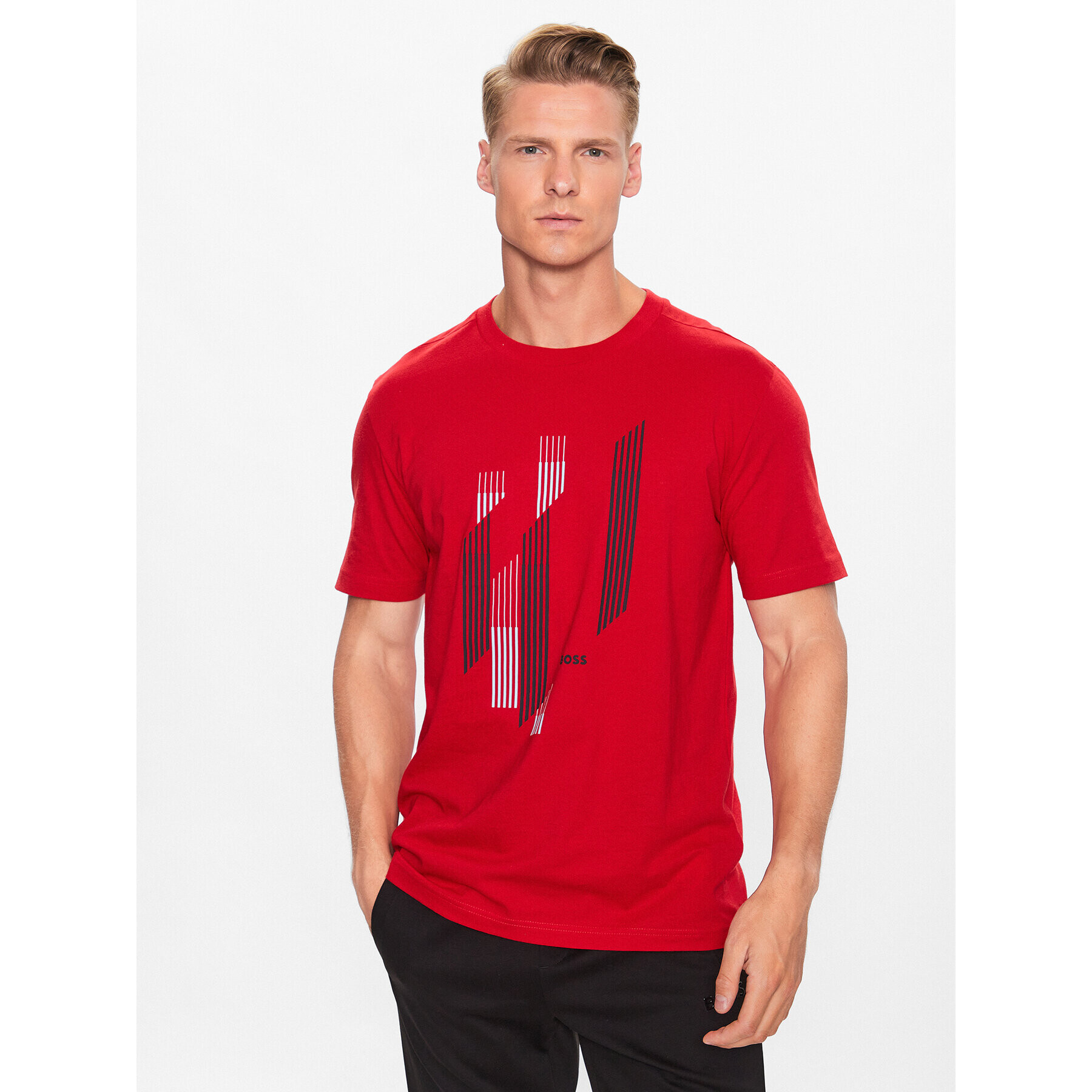 Boss Тишърт 50499973 Червен Regular Fit - Pepit.bg