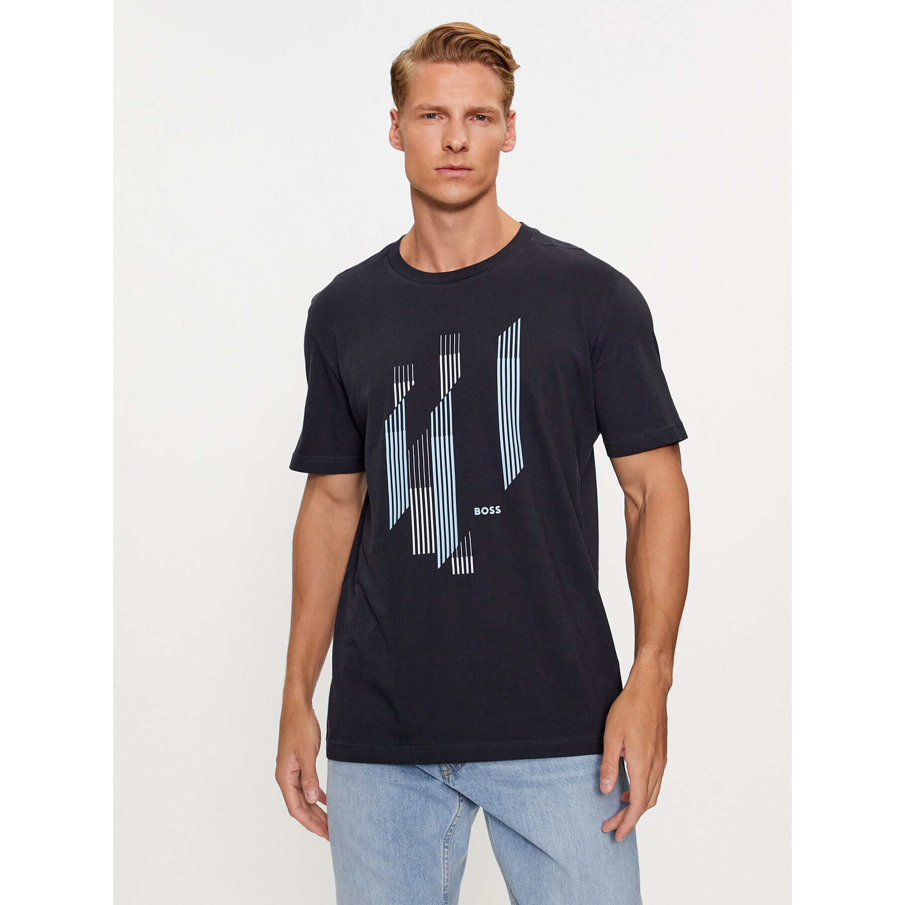 Boss Тишърт 50499973 Тъмносин Regular Fit - Pepit.bg