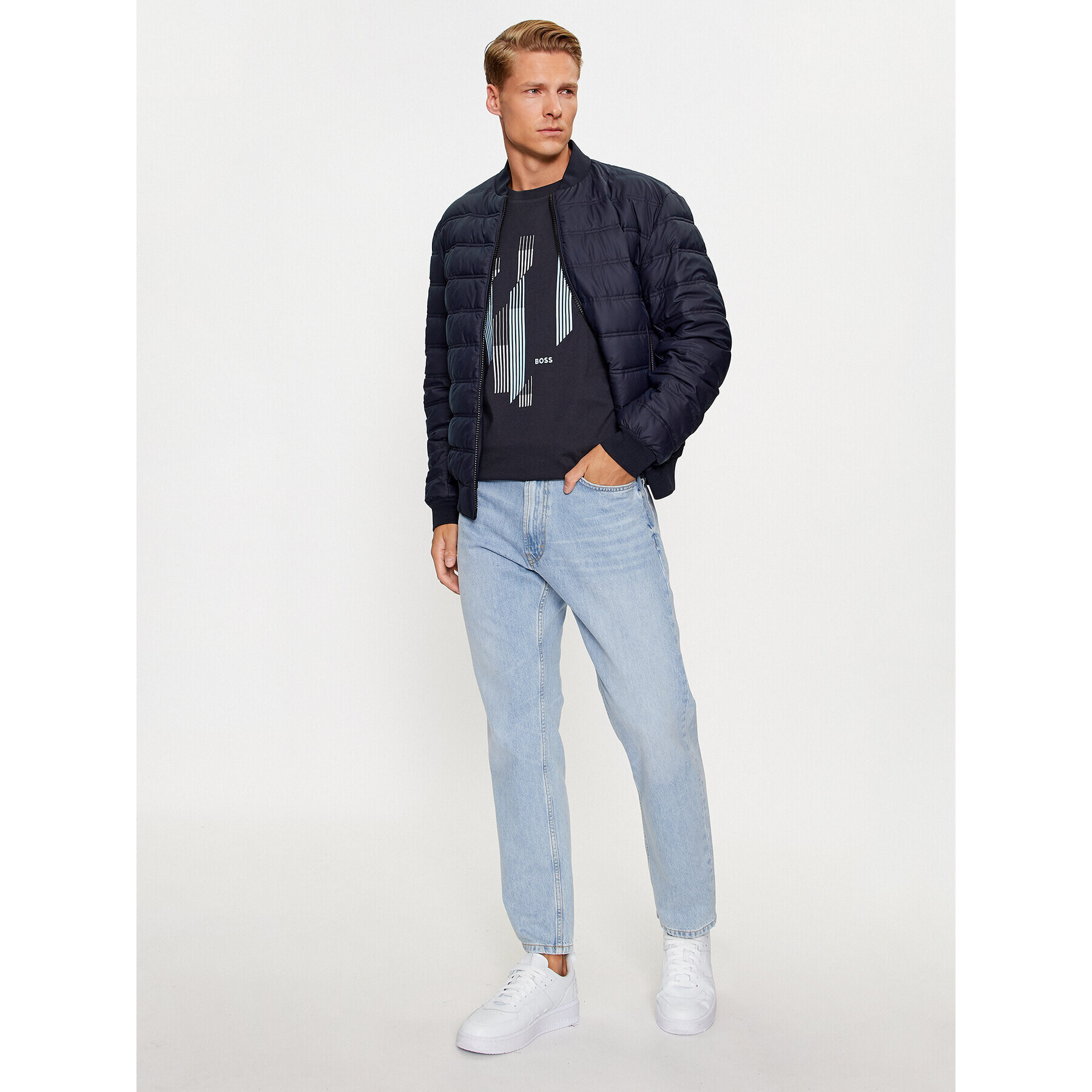 Boss Тишърт 50499973 Тъмносин Regular Fit - Pepit.bg