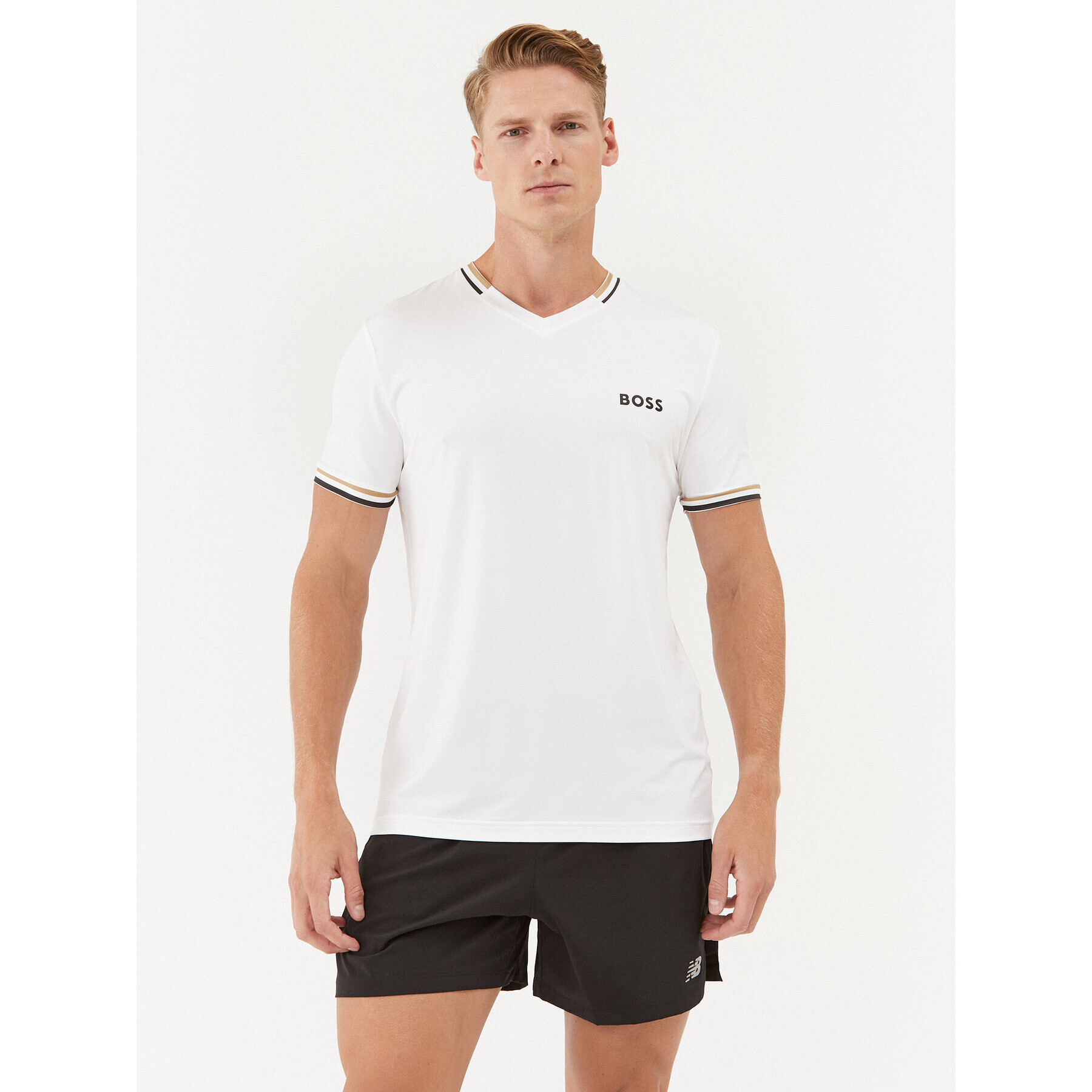 Boss Тишърт 50502859 Бял Slim Fit - Pepit.bg