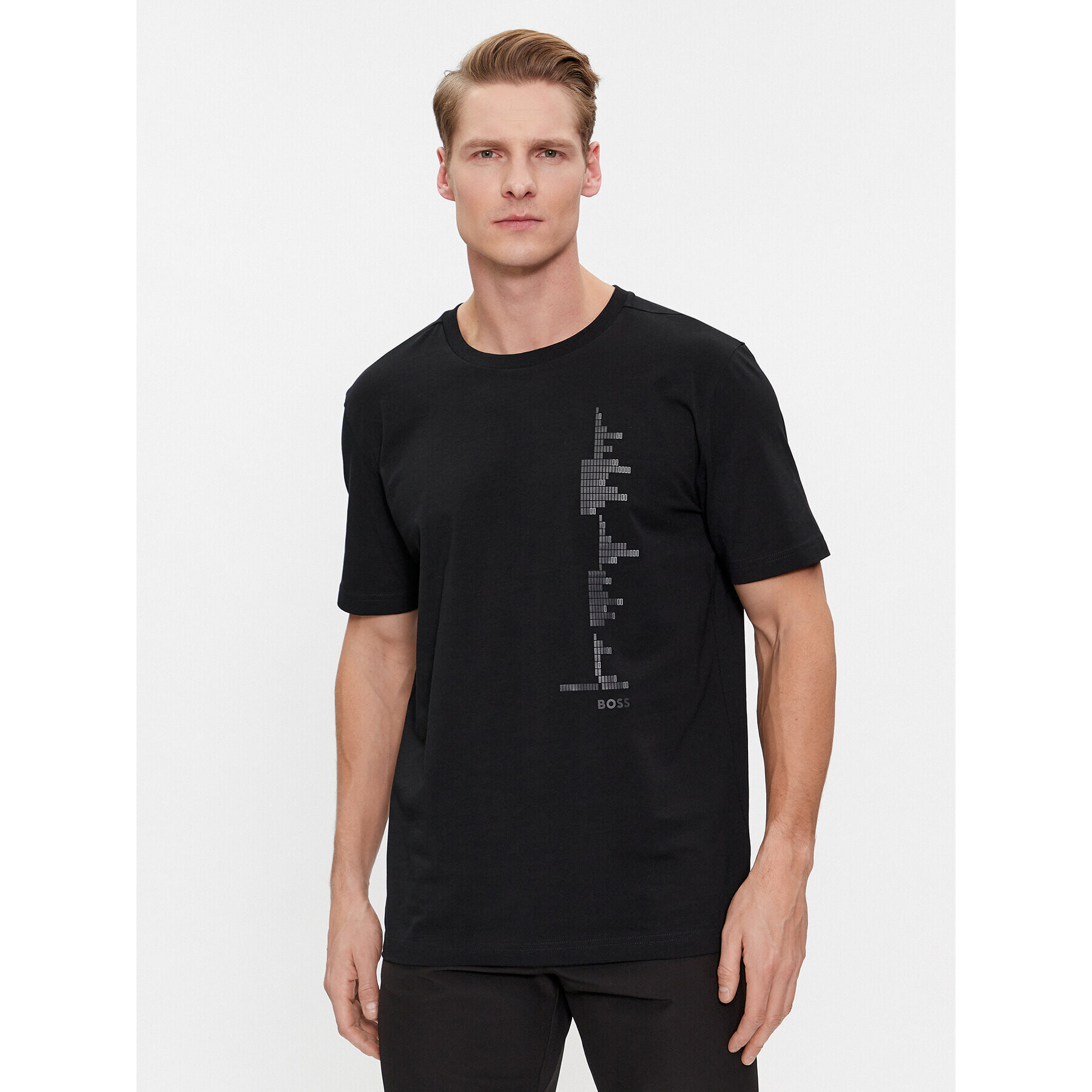 Boss Тишърт 50506340 Черен Regular Fit - Pepit.bg