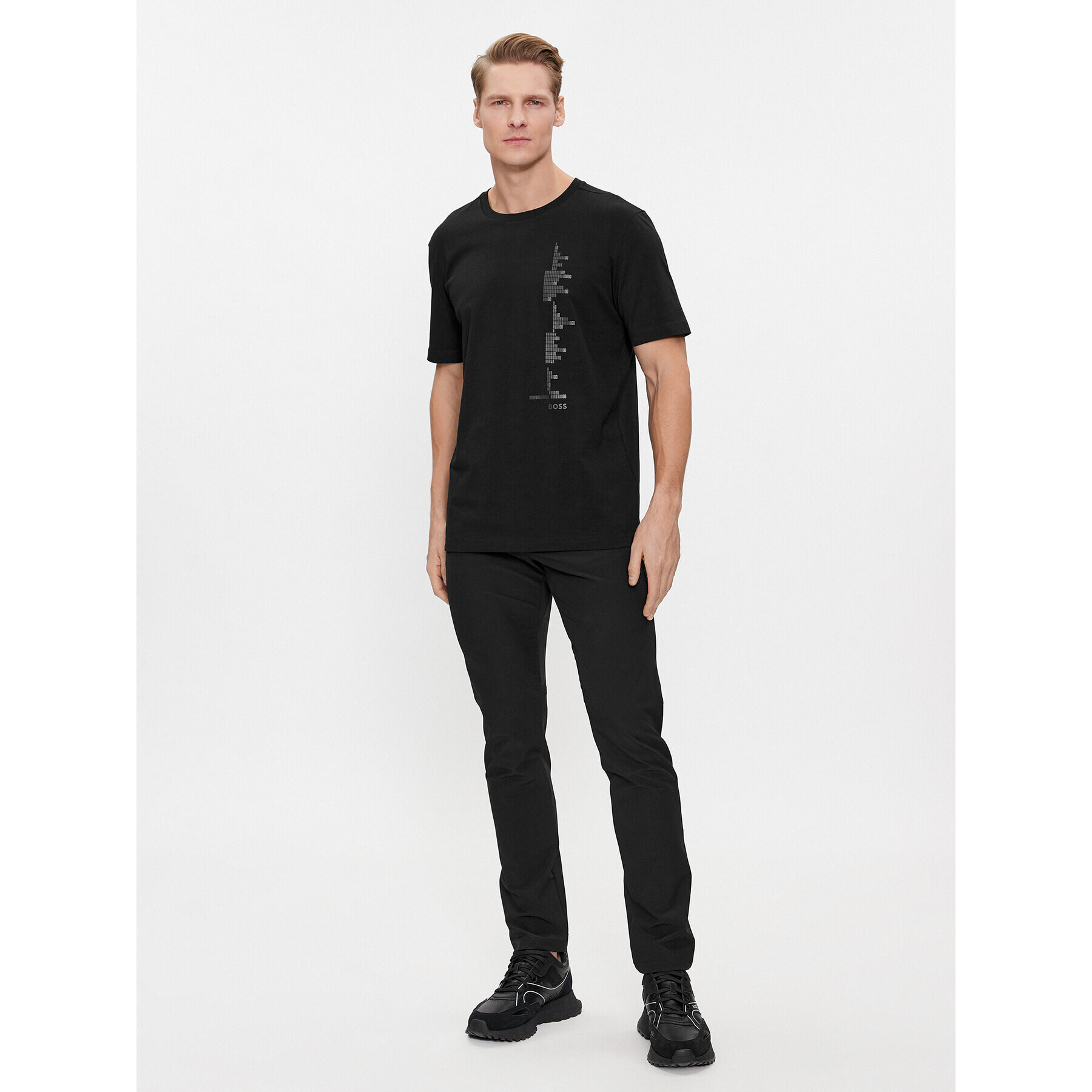 Boss Тишърт 50506340 Черен Regular Fit - Pepit.bg