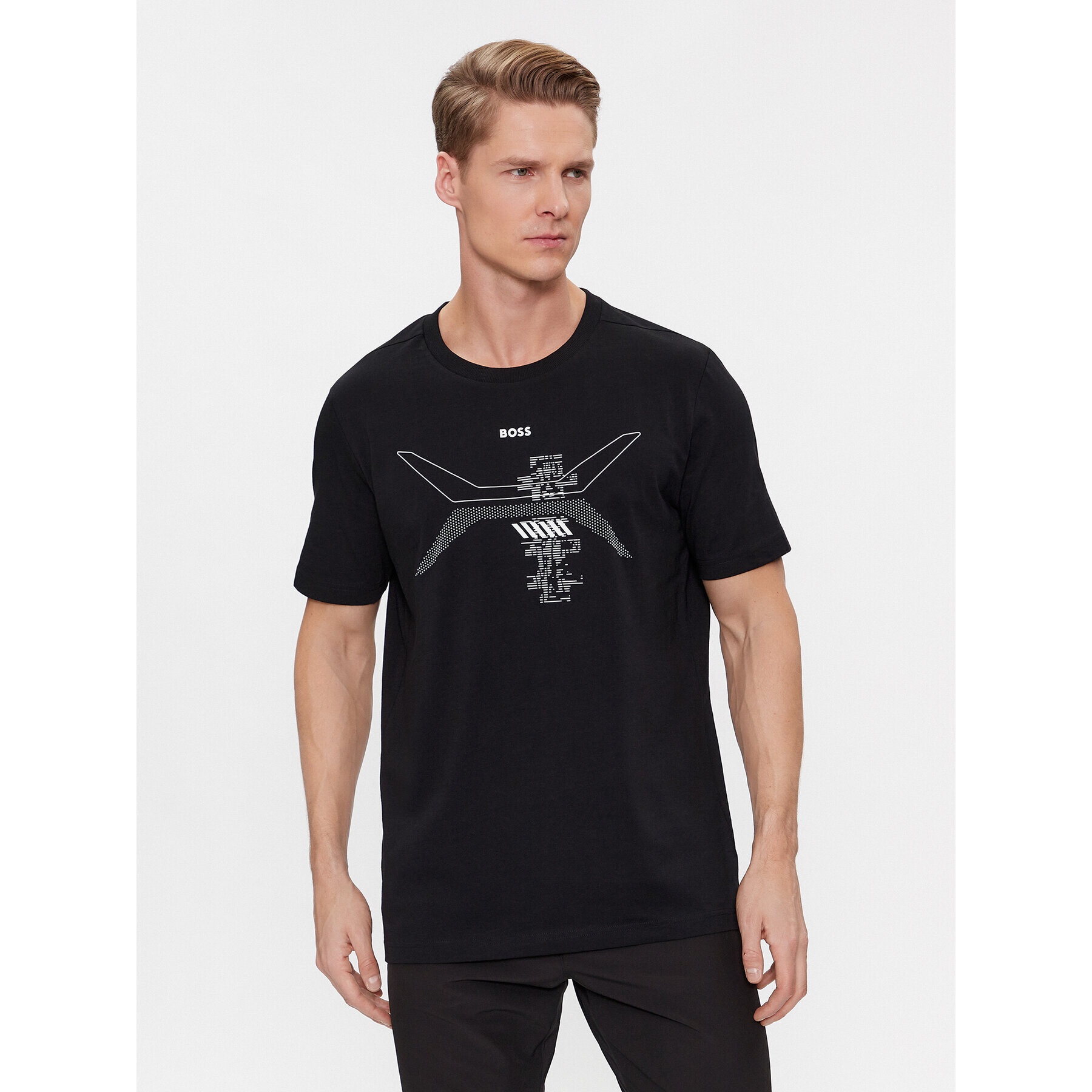 Boss Тишърт 50506358 Черен Regular Fit - Pepit.bg