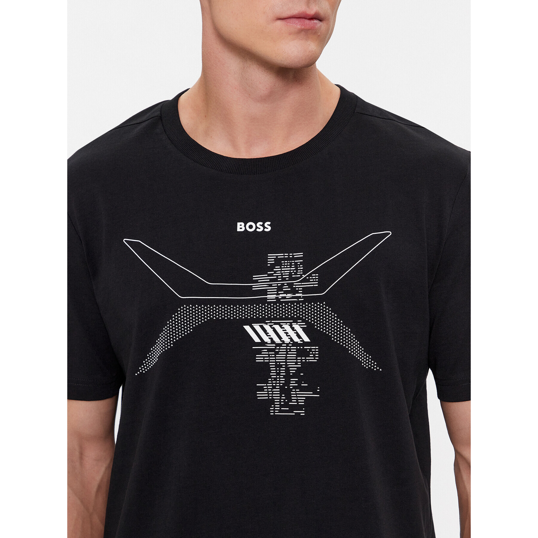 Boss Тишърт 50506358 Черен Regular Fit - Pepit.bg