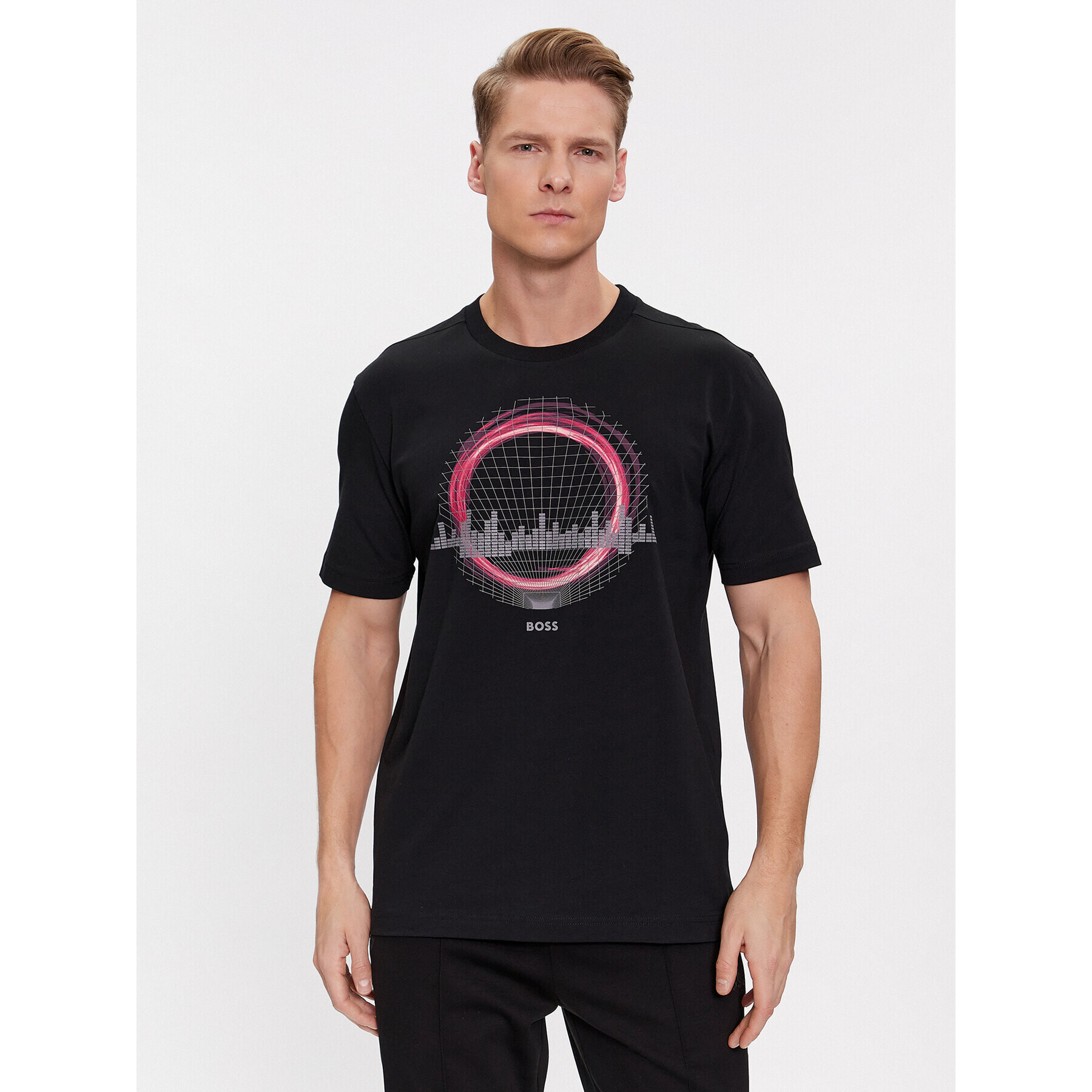 Boss Тишърт 50506372 Черен Regular Fit - Pepit.bg