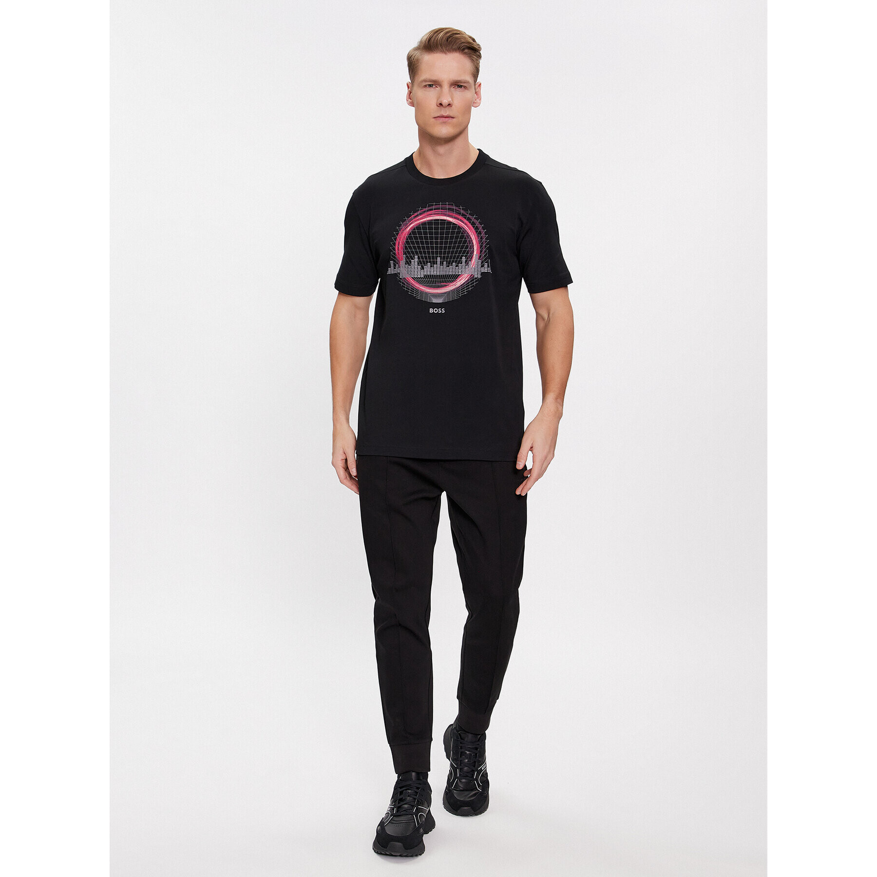 Boss Тишърт 50506372 Черен Regular Fit - Pepit.bg