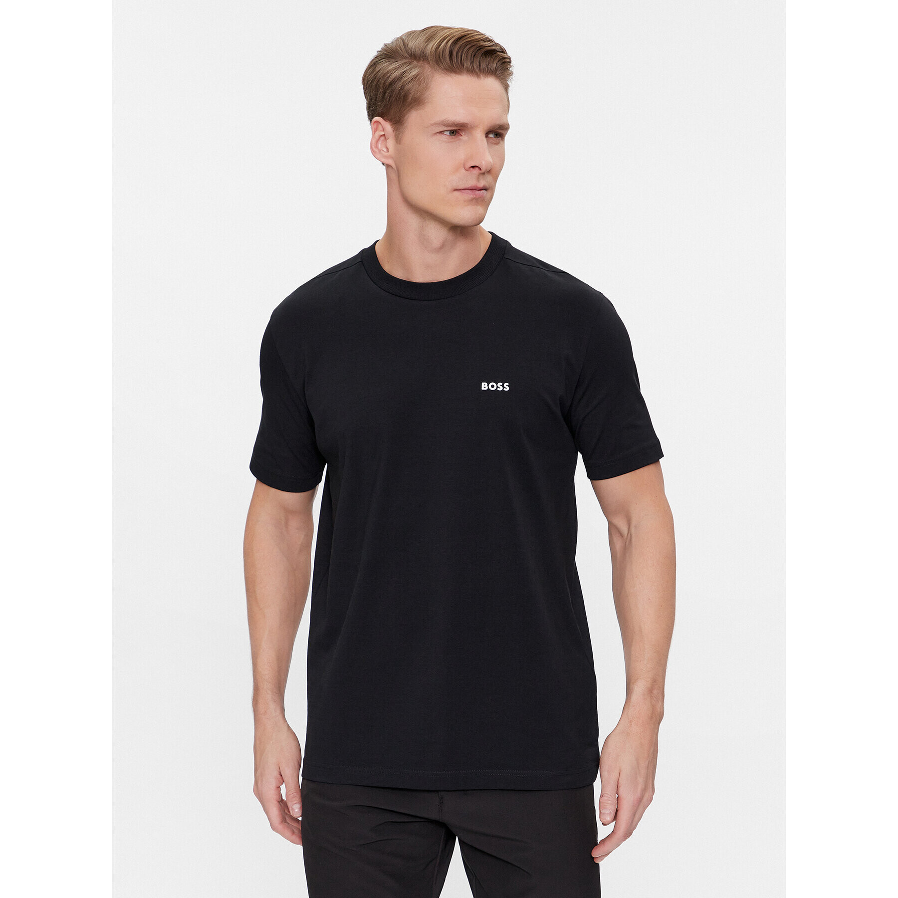 Boss Тишърт 50506373 Черен Regular Fit - Pepit.bg