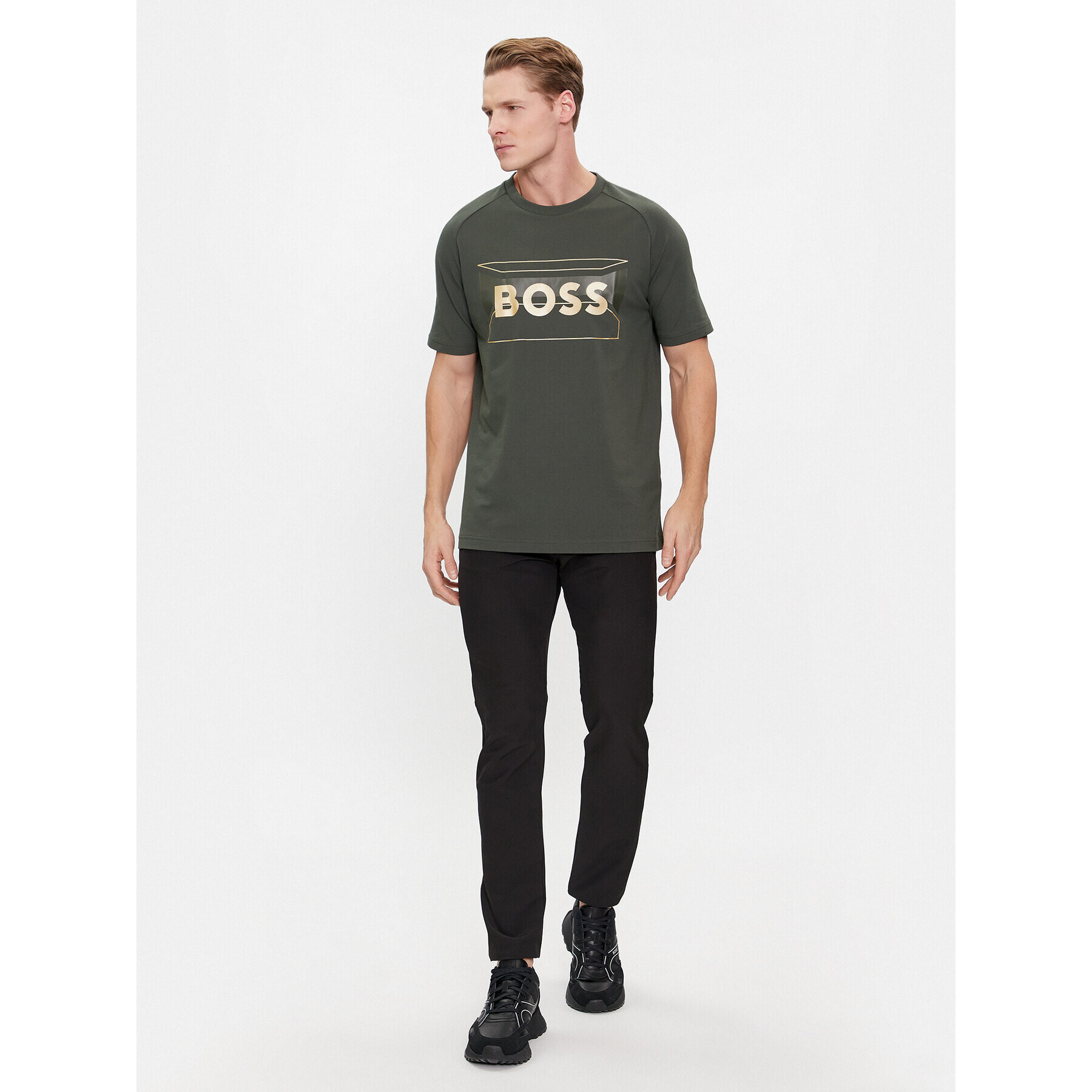 Boss Тишърт 50514527 Зелен Regular Fit - Pepit.bg