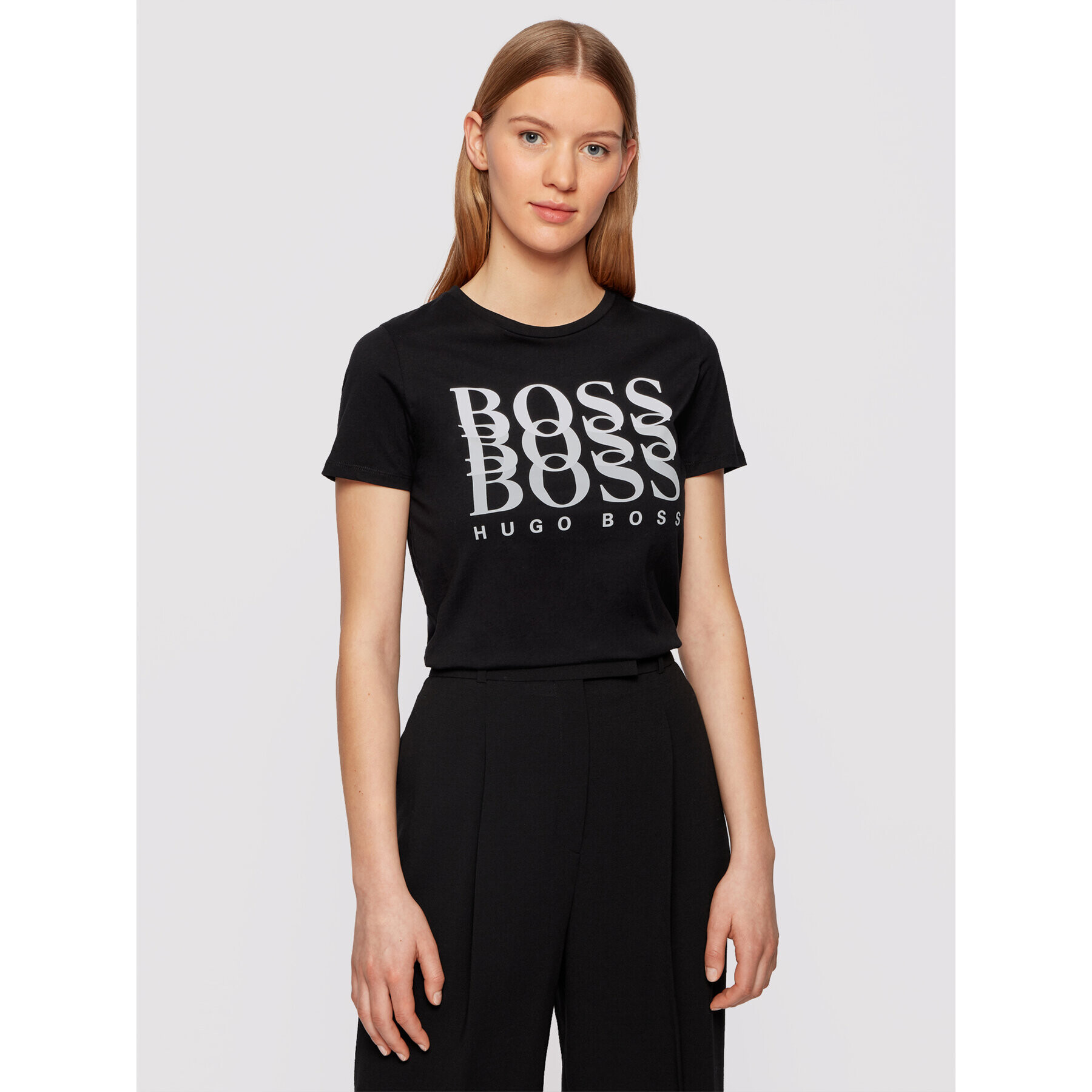Boss Тишърт C_Eloga1 50448512 Черен Regular Fit - Pepit.bg