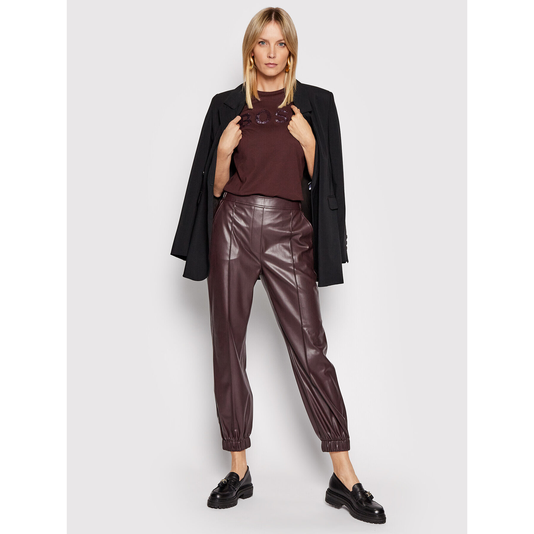 Boss Тишърт C_Elogo_4 50464505 Бордо Regular Fit - Pepit.bg