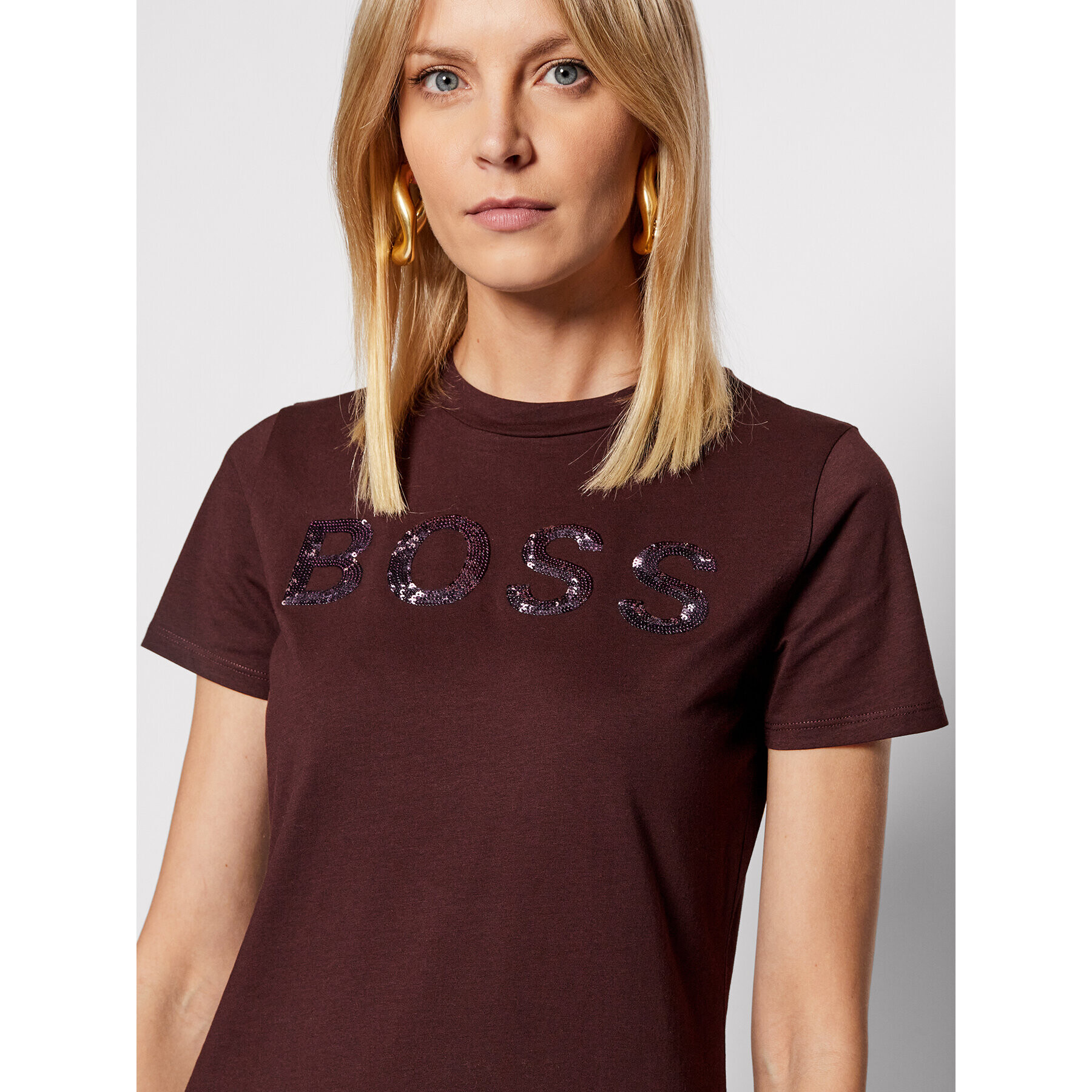 Boss Тишърт C_Elogo_4 50464505 Бордо Regular Fit - Pepit.bg