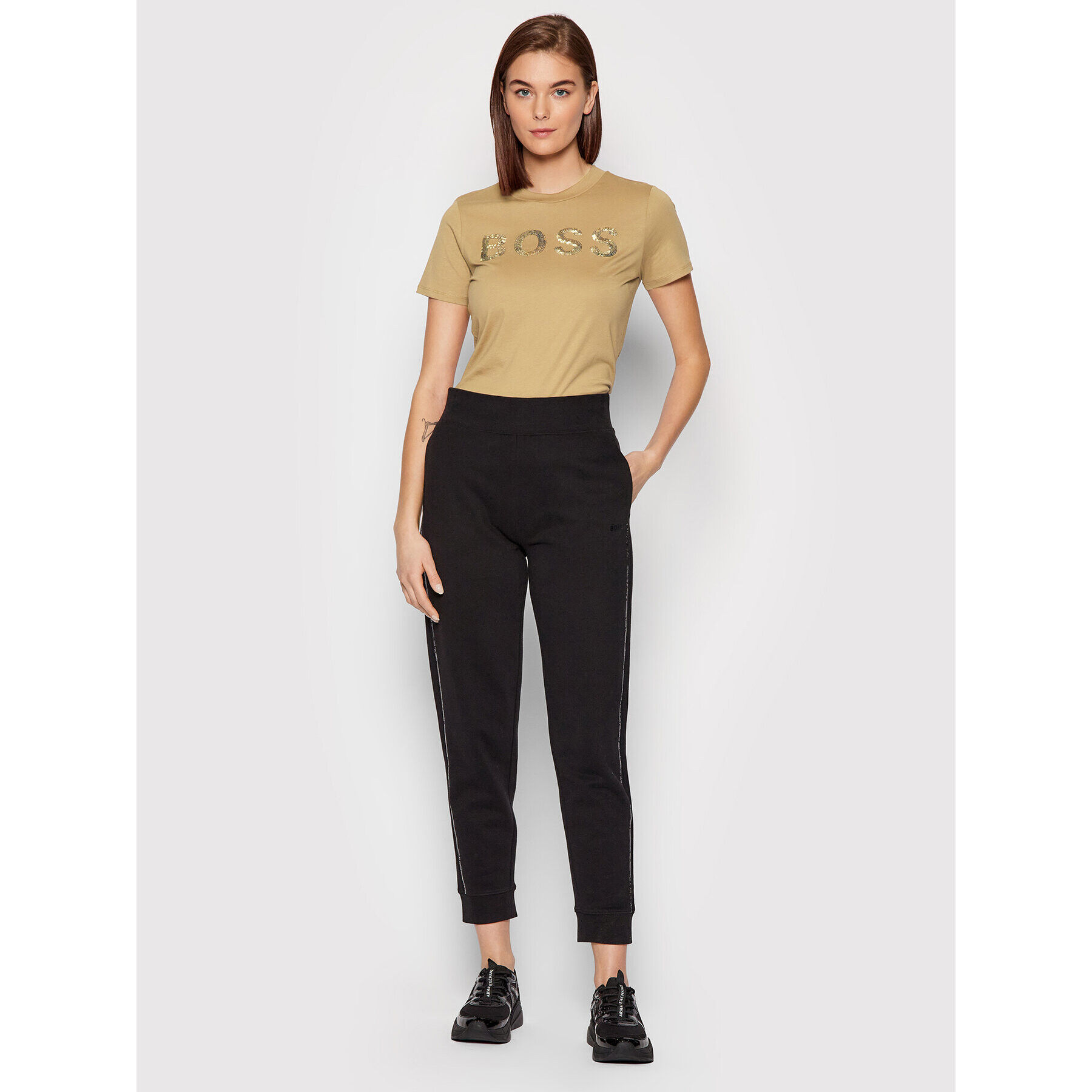 Boss Тишърт C_Elogo_4 50464505 Кафяв Regular Fit - Pepit.bg